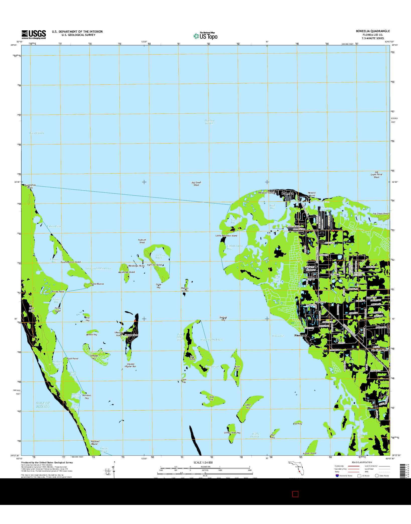 USGS US TOPO 7.5-MINUTE MAP FOR BOKEELIA, FL 2015
