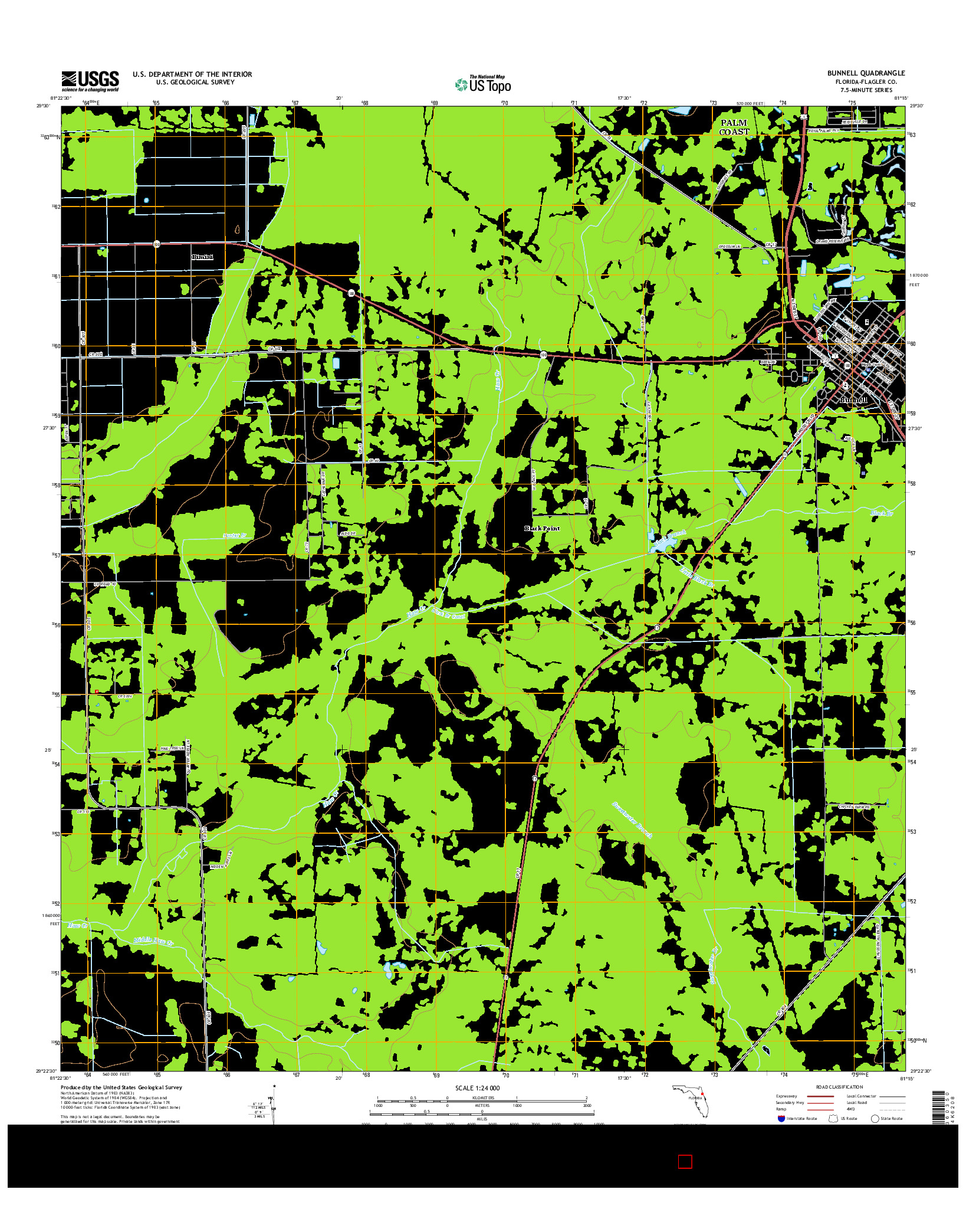 USGS US TOPO 7.5-MINUTE MAP FOR BUNNELL, FL 2015