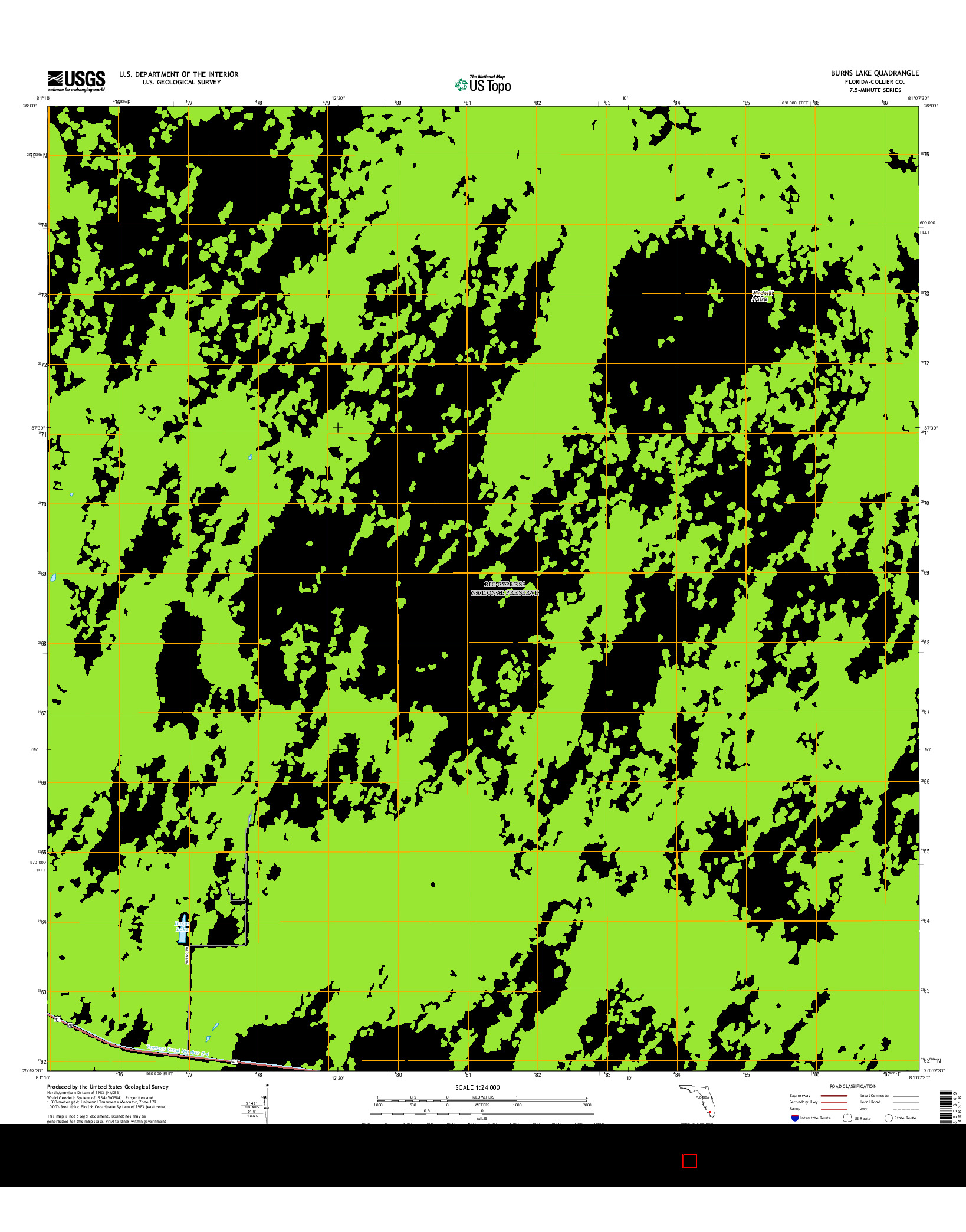 USGS US TOPO 7.5-MINUTE MAP FOR BURNS LAKE, FL 2015