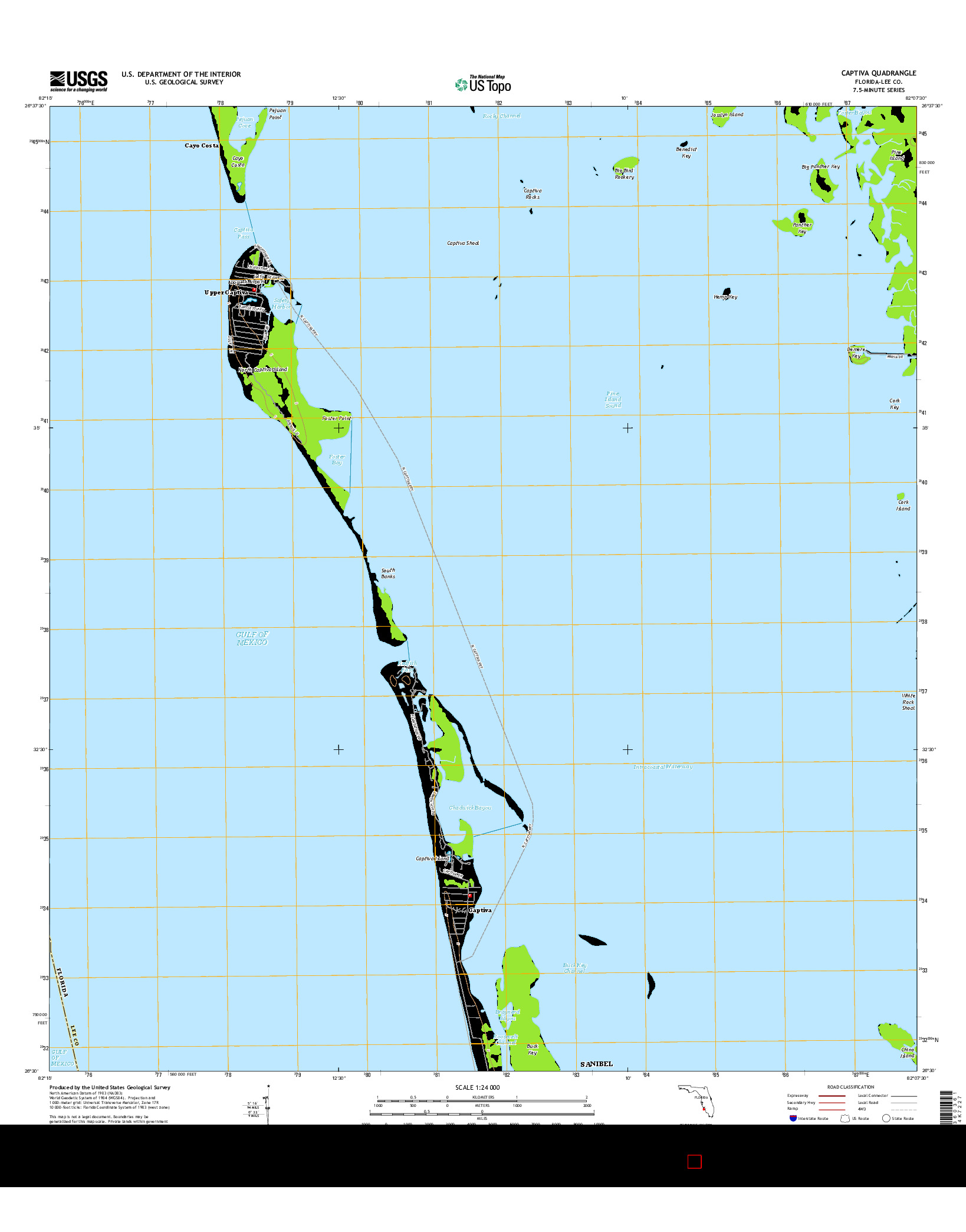 USGS US TOPO 7.5-MINUTE MAP FOR CAPTIVA, FL 2015