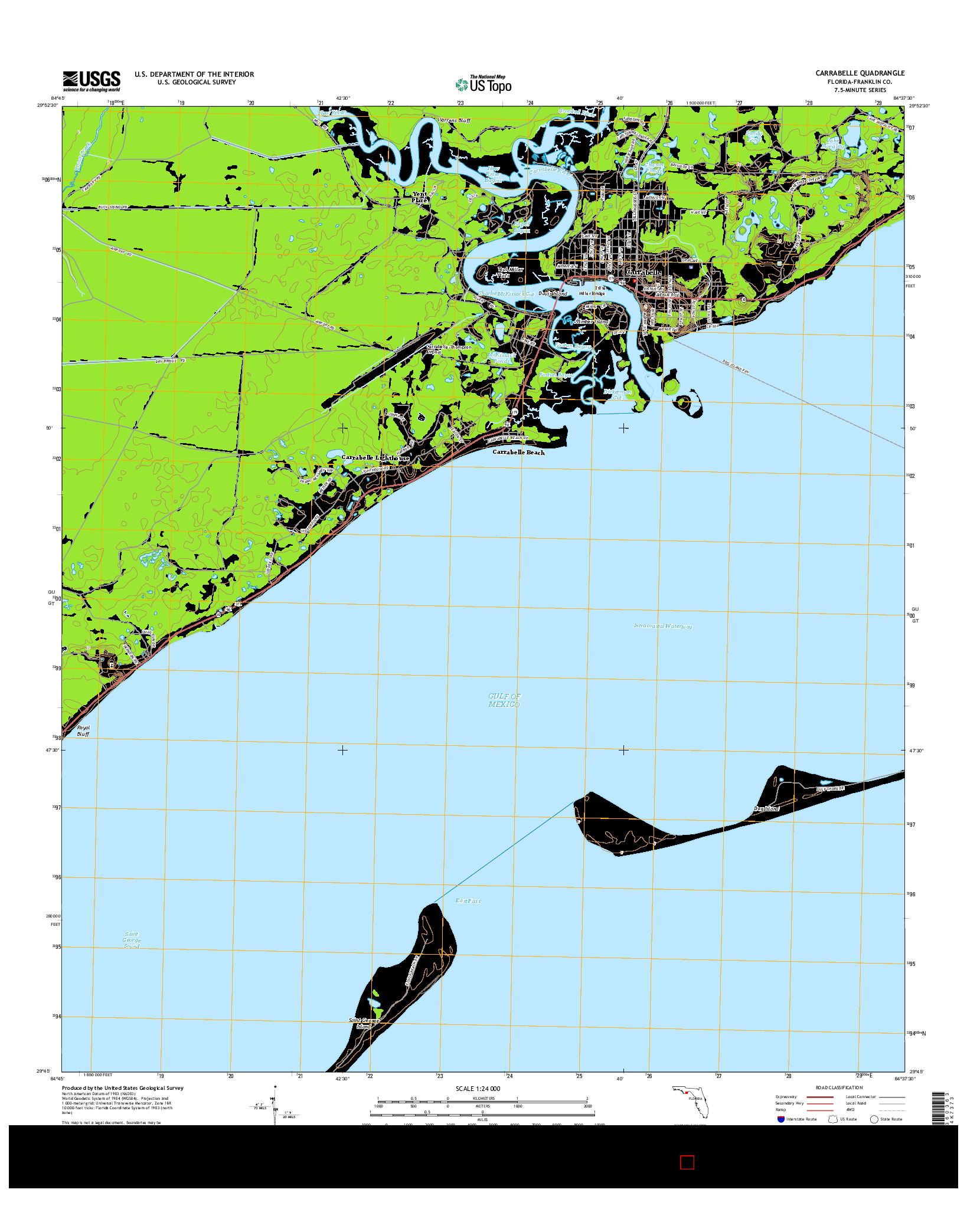 USGS US TOPO 7.5-MINUTE MAP FOR CARRABELLE, FL 2015
