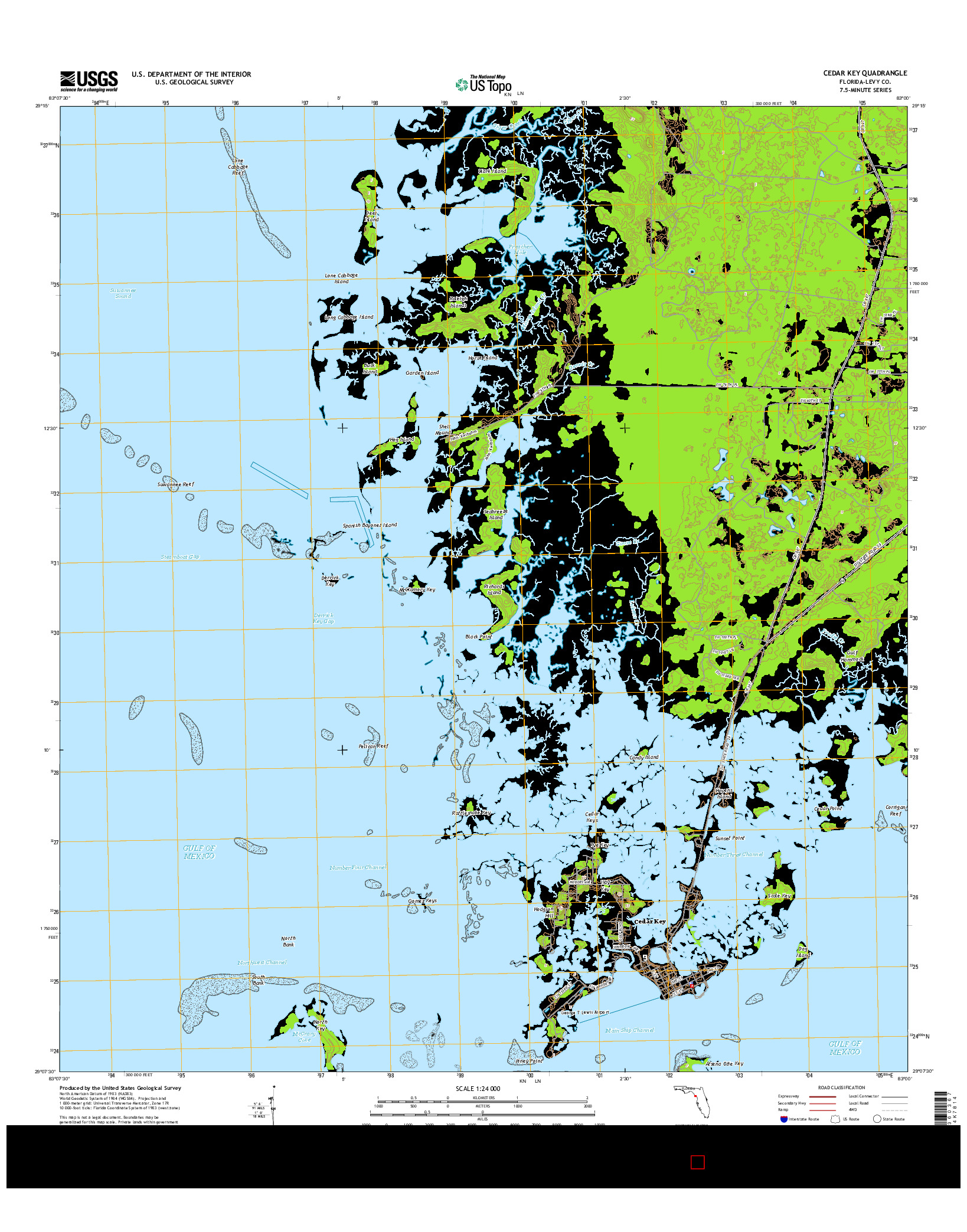 USGS US TOPO 7.5-MINUTE MAP FOR CEDAR KEY, FL 2015