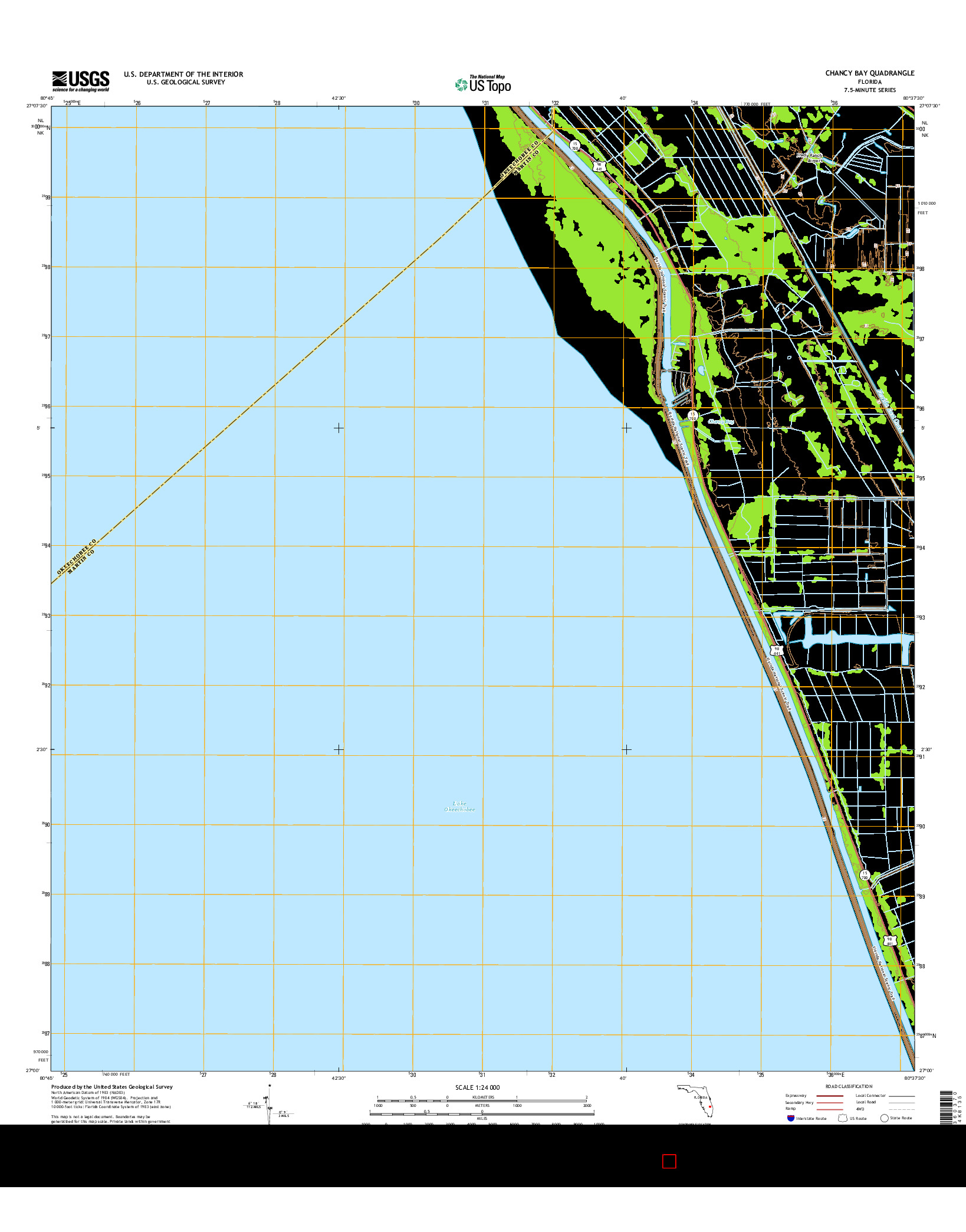 USGS US TOPO 7.5-MINUTE MAP FOR CHANCY BAY, FL 2015