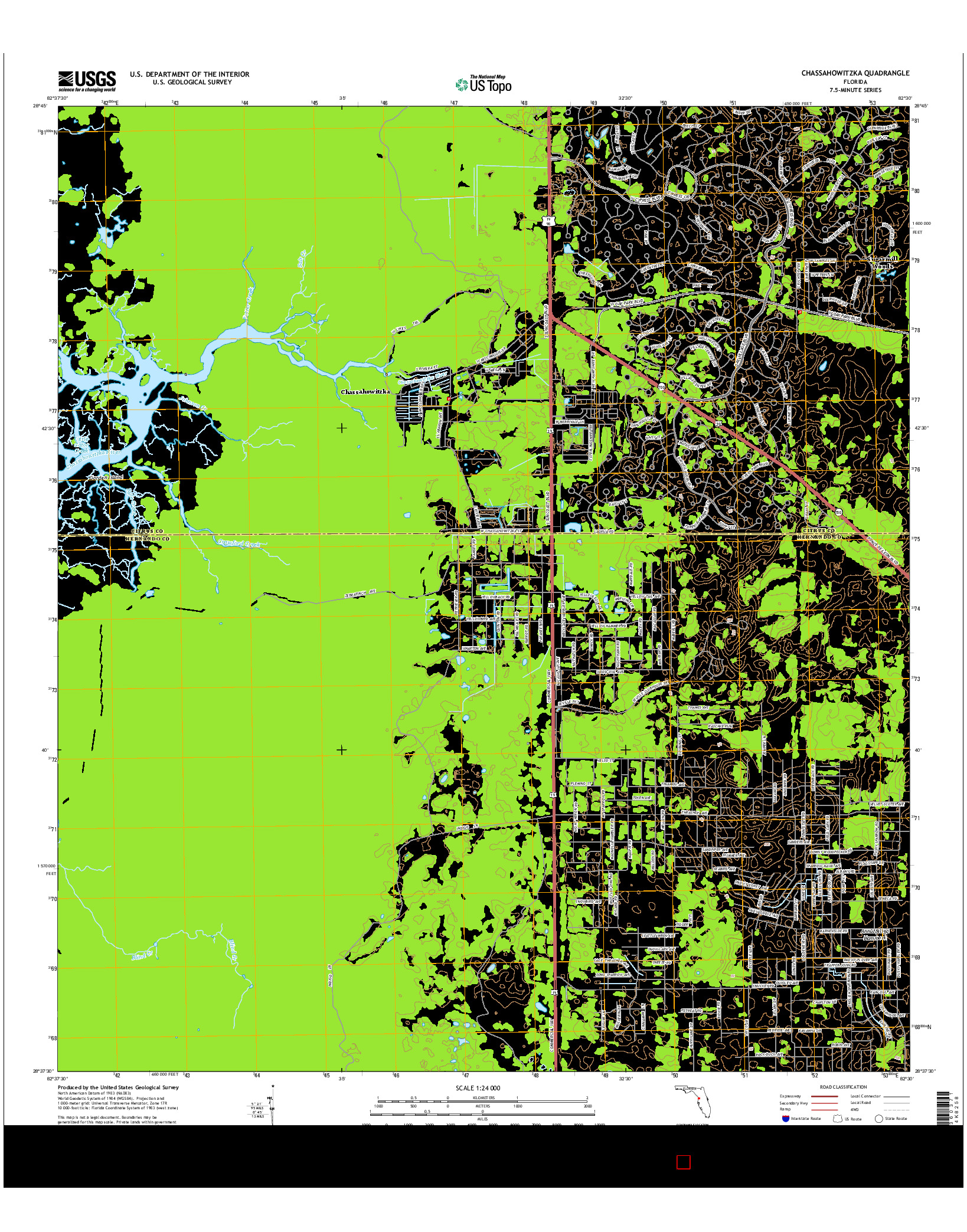 USGS US TOPO 7.5-MINUTE MAP FOR CHASSAHOWITZKA, FL 2015