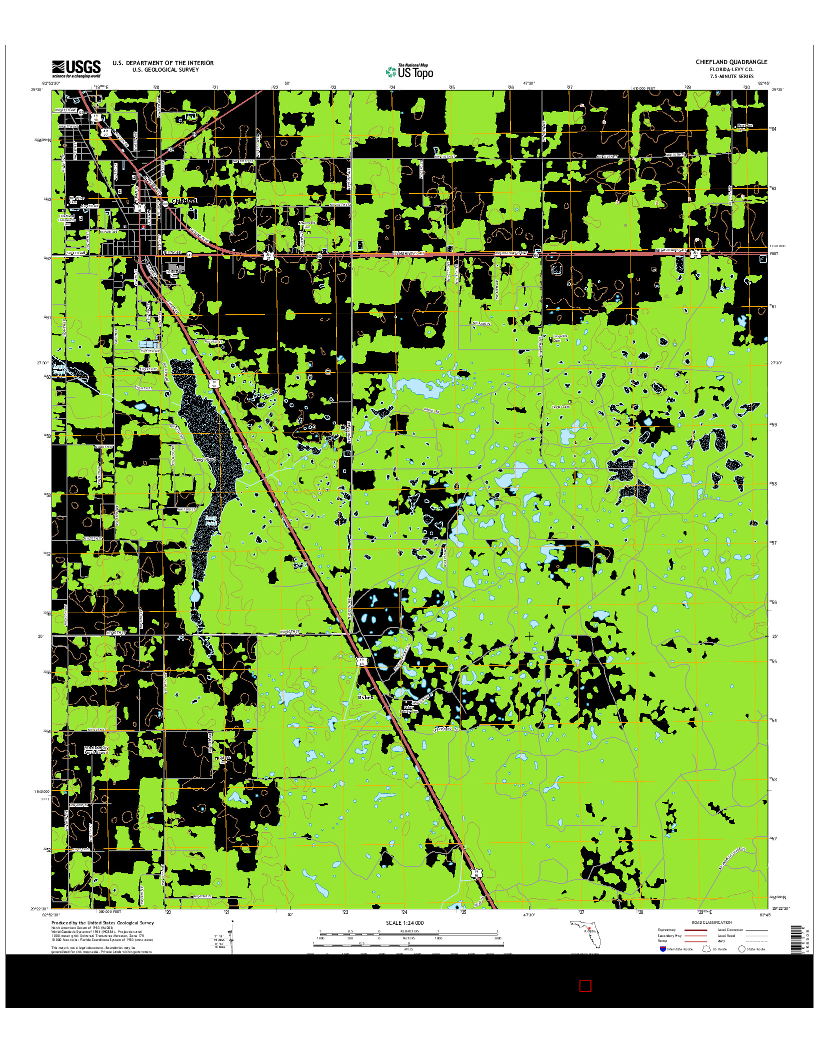 USGS US TOPO 7.5-MINUTE MAP FOR CHIEFLAND, FL 2015