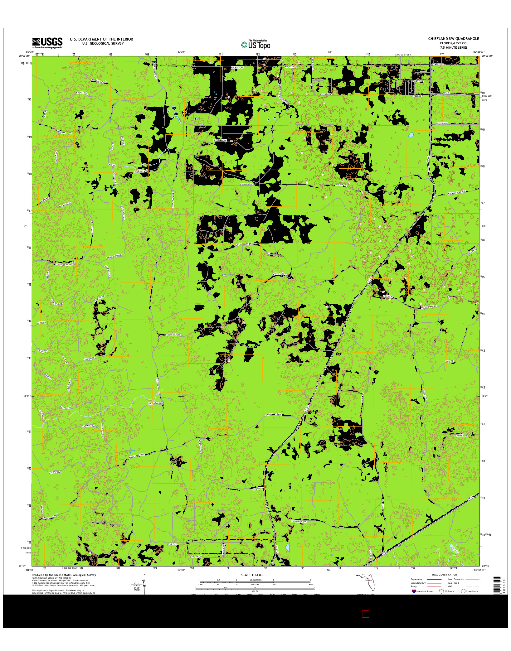 USGS US TOPO 7.5-MINUTE MAP FOR CHIEFLAND SW, FL 2015