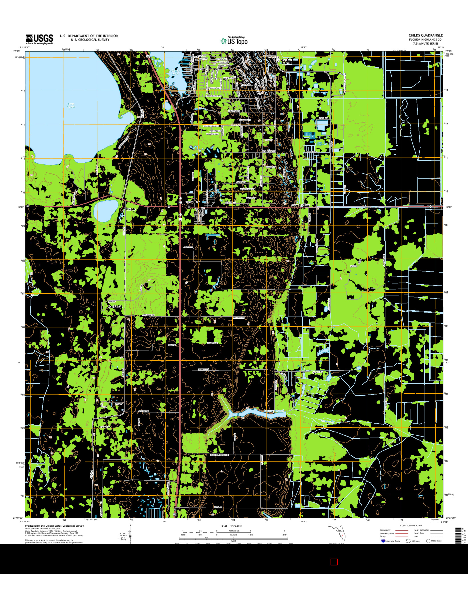 USGS US TOPO 7.5-MINUTE MAP FOR CHILDS, FL 2015