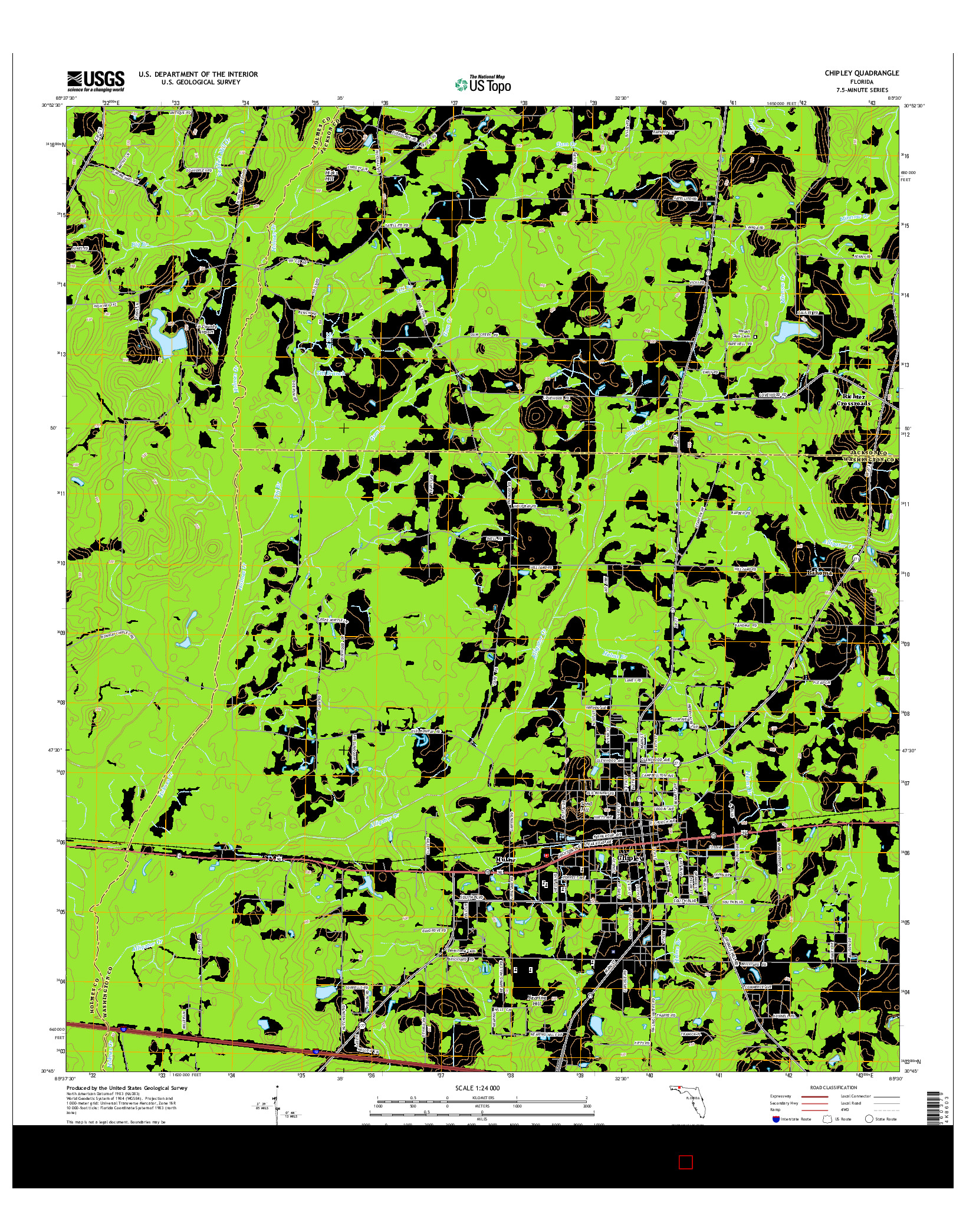 USGS US TOPO 7.5-MINUTE MAP FOR CHIPLEY, FL 2015