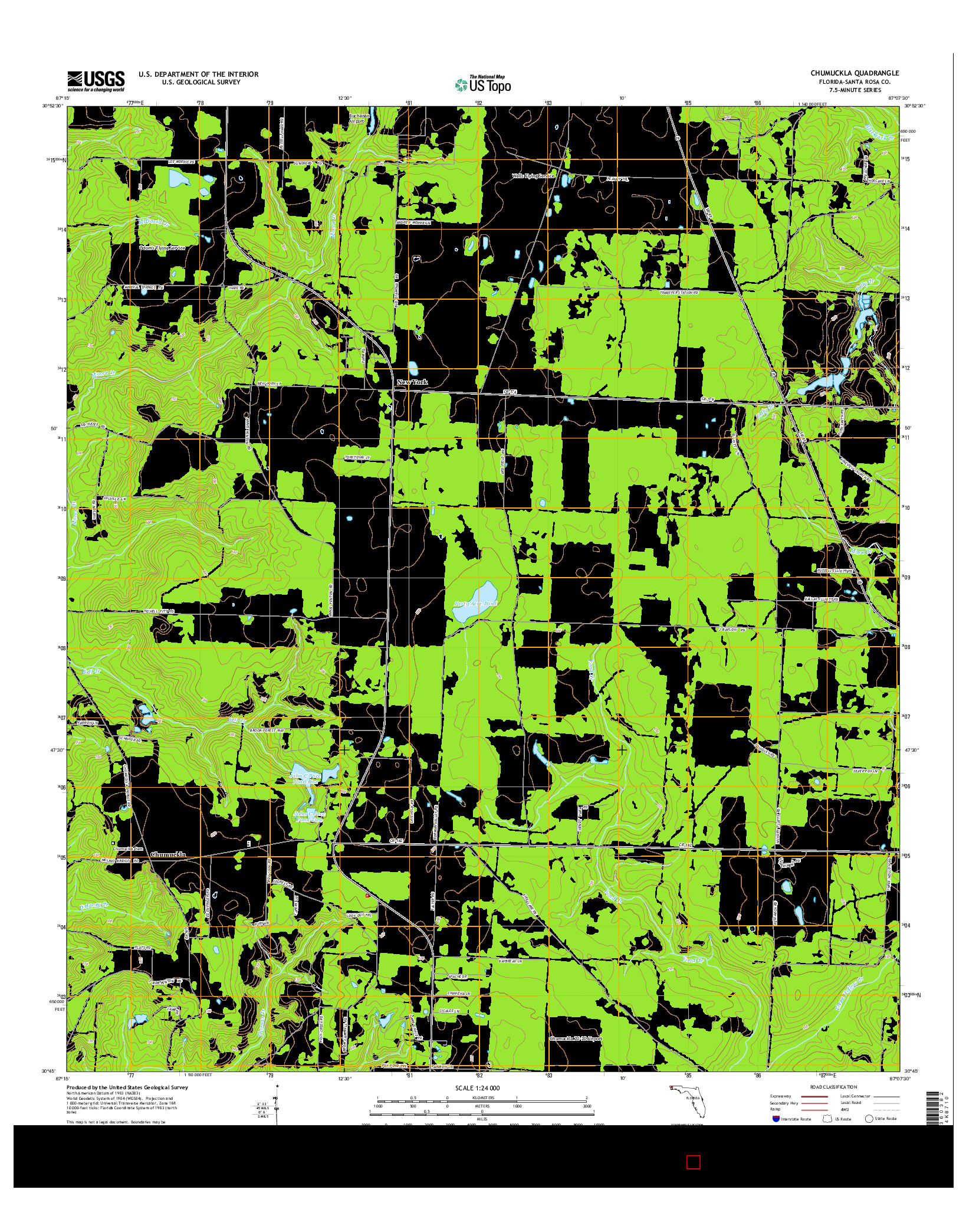 USGS US TOPO 7.5-MINUTE MAP FOR CHUMUCKLA, FL 2015