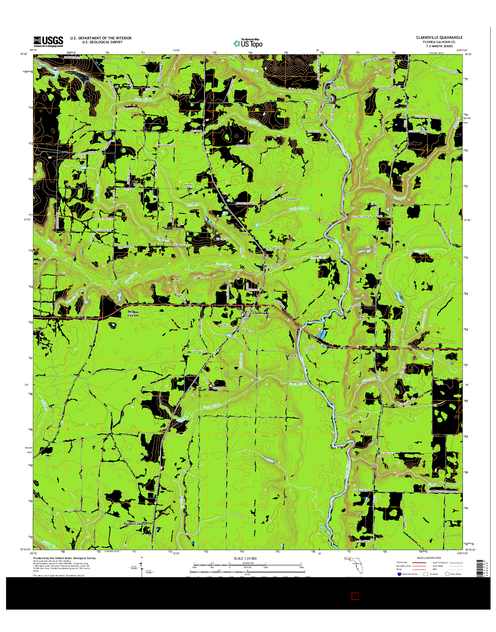 USGS US TOPO 7.5-MINUTE MAP FOR CLARKSVILLE, FL 2015