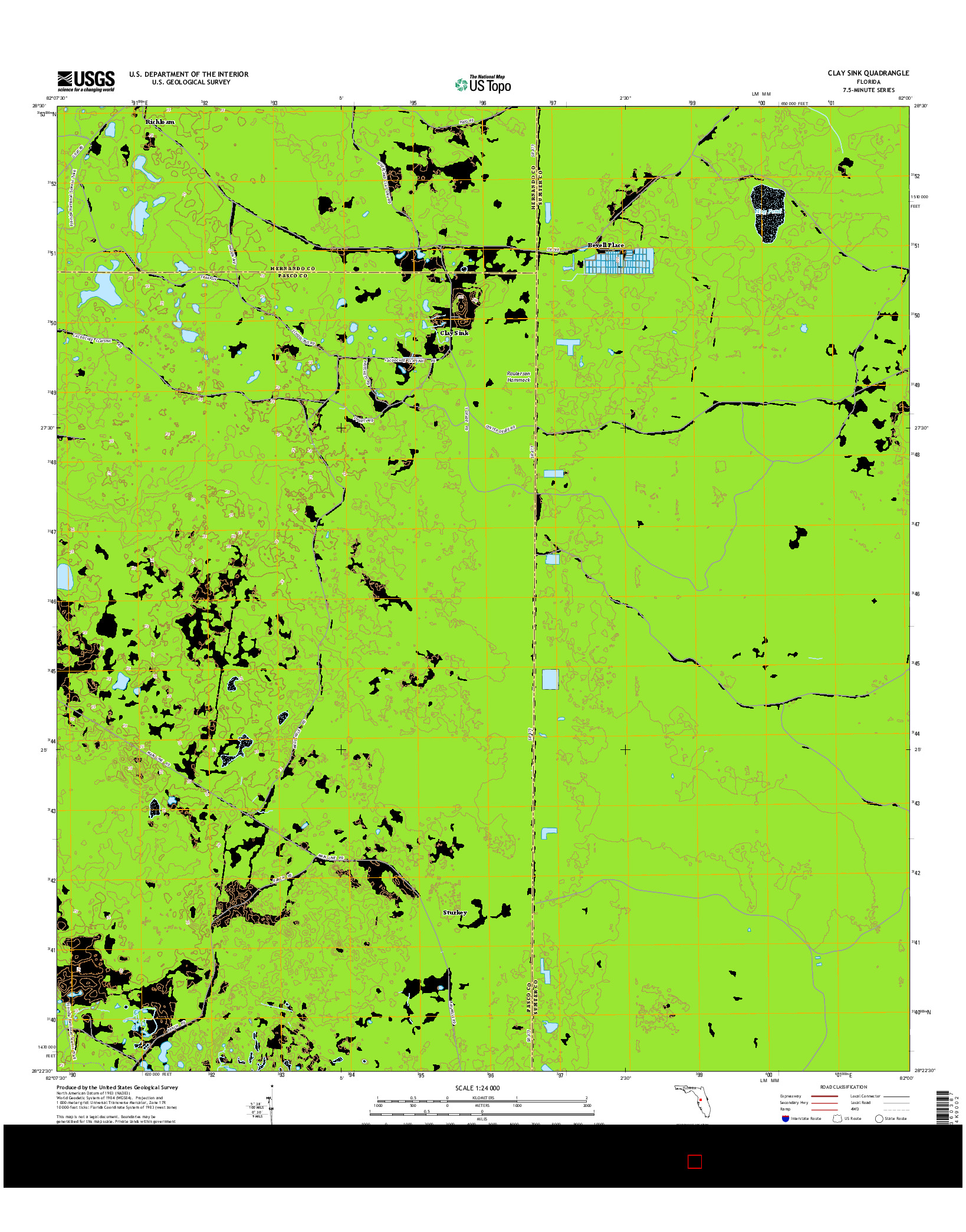 USGS US TOPO 7.5-MINUTE MAP FOR CLAY SINK, FL 2015