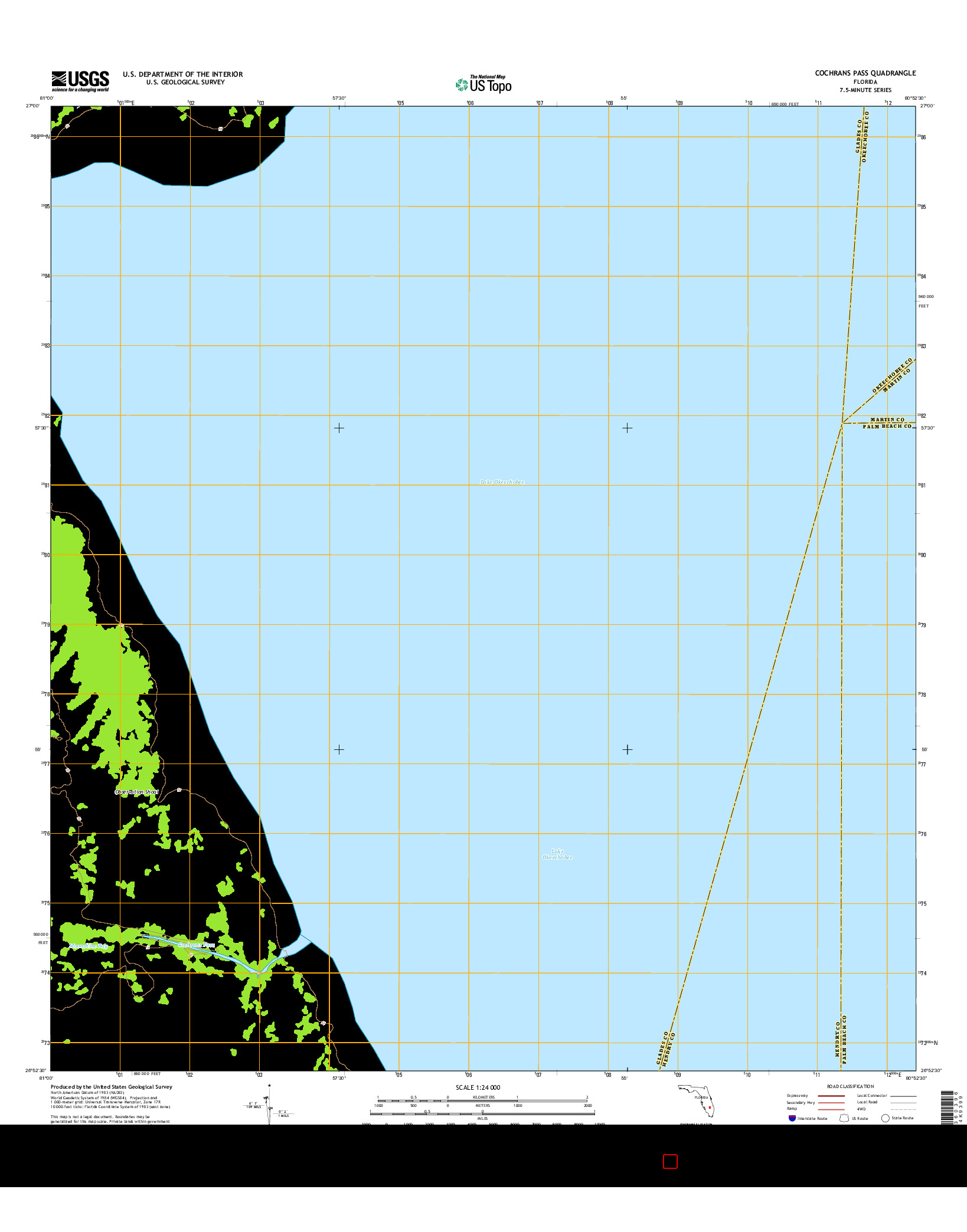 USGS US TOPO 7.5-MINUTE MAP FOR COCHRANS PASS, FL 2015