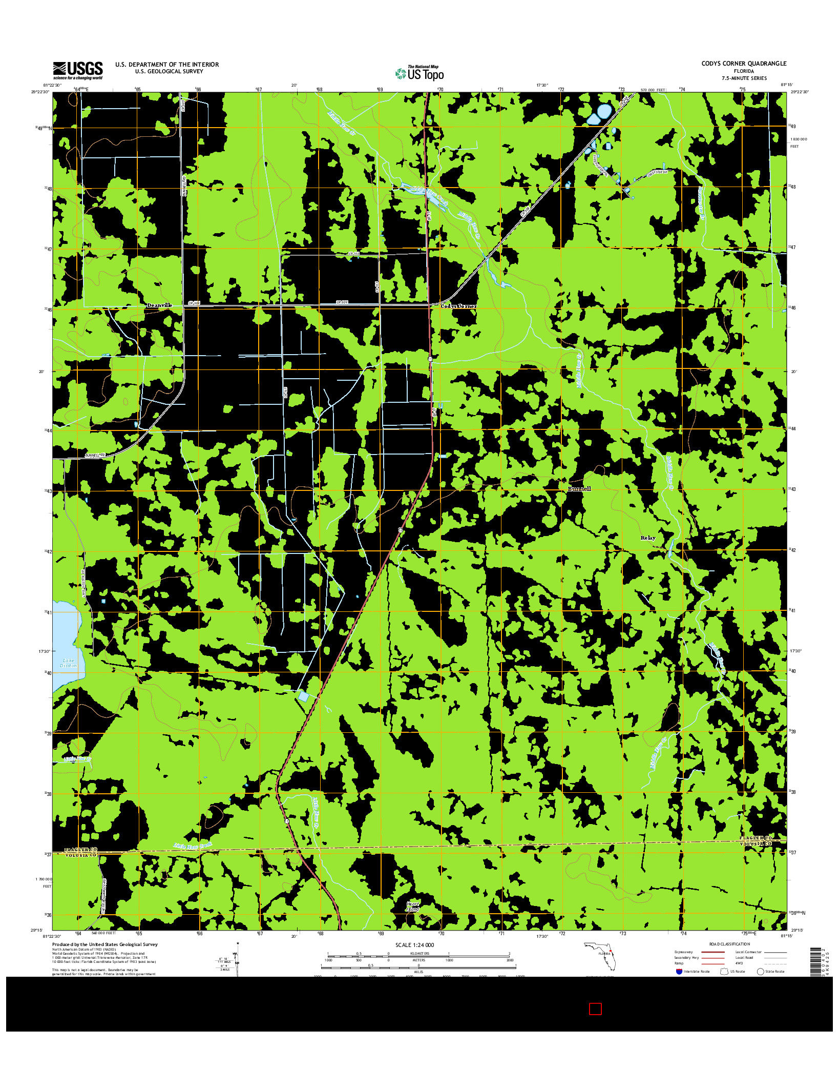 USGS US TOPO 7.5-MINUTE MAP FOR CODYS CORNER, FL 2015