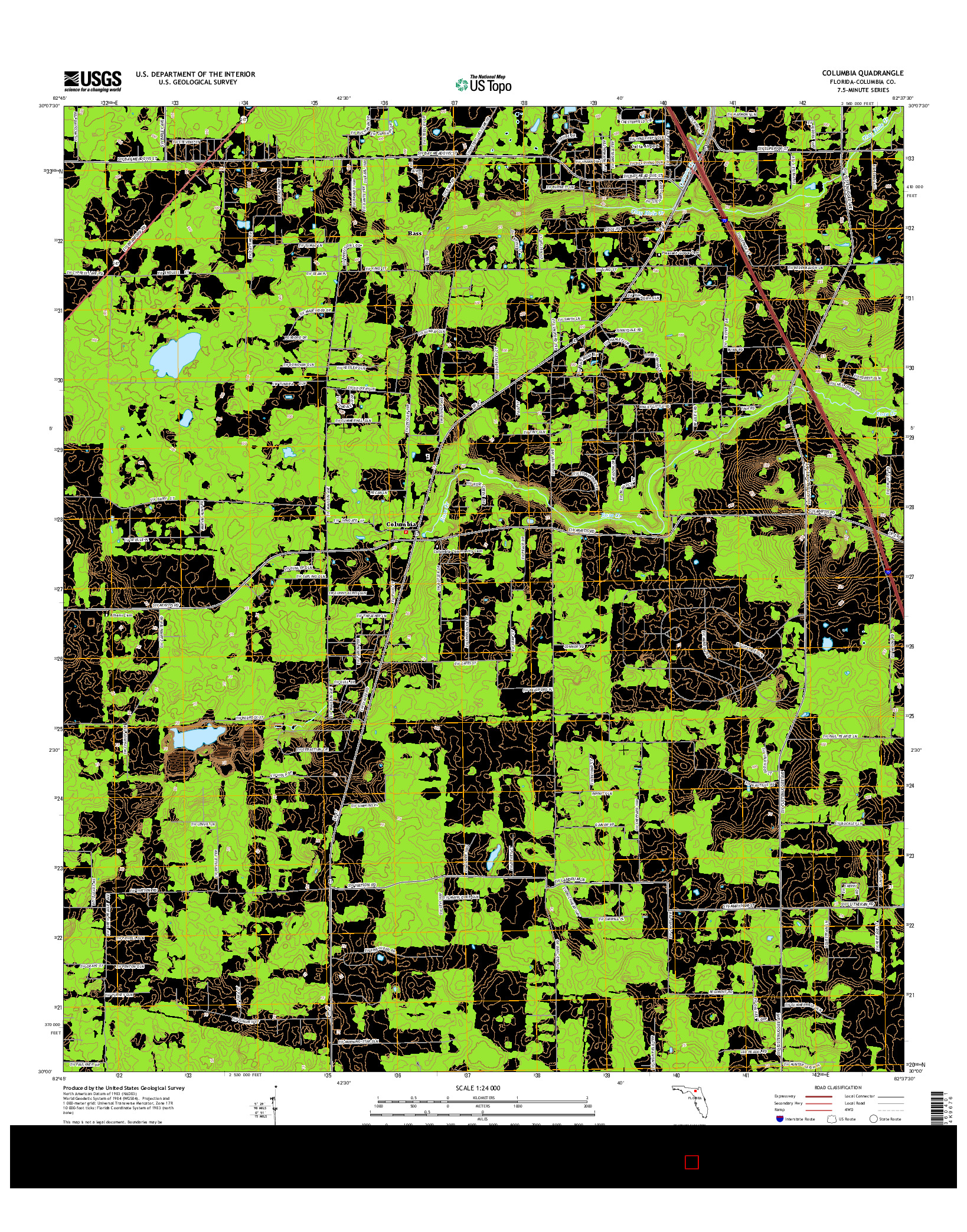 USGS US TOPO 7.5-MINUTE MAP FOR COLUMBIA, FL 2015