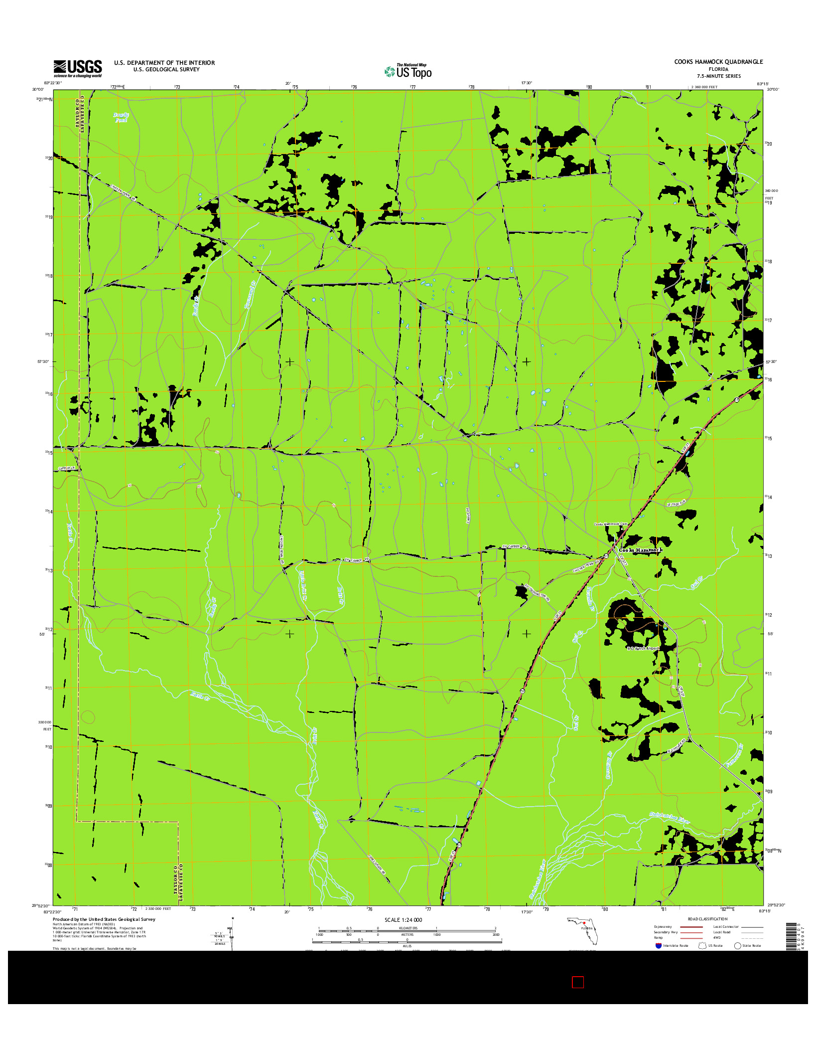 USGS US TOPO 7.5-MINUTE MAP FOR COOKS HAMMOCK, FL 2015