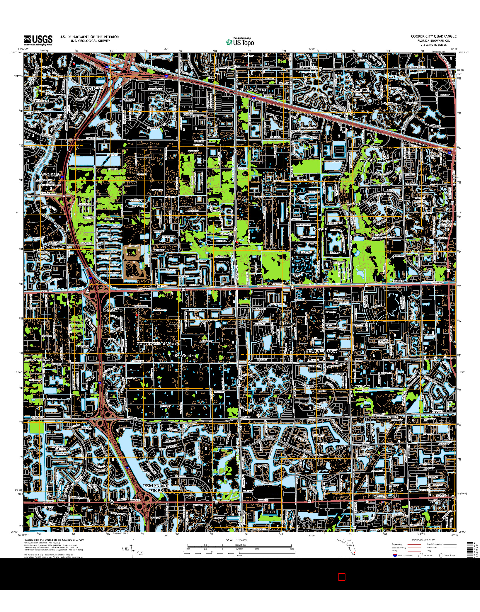 USGS US TOPO 7.5-MINUTE MAP FOR COOPER CITY, FL 2015