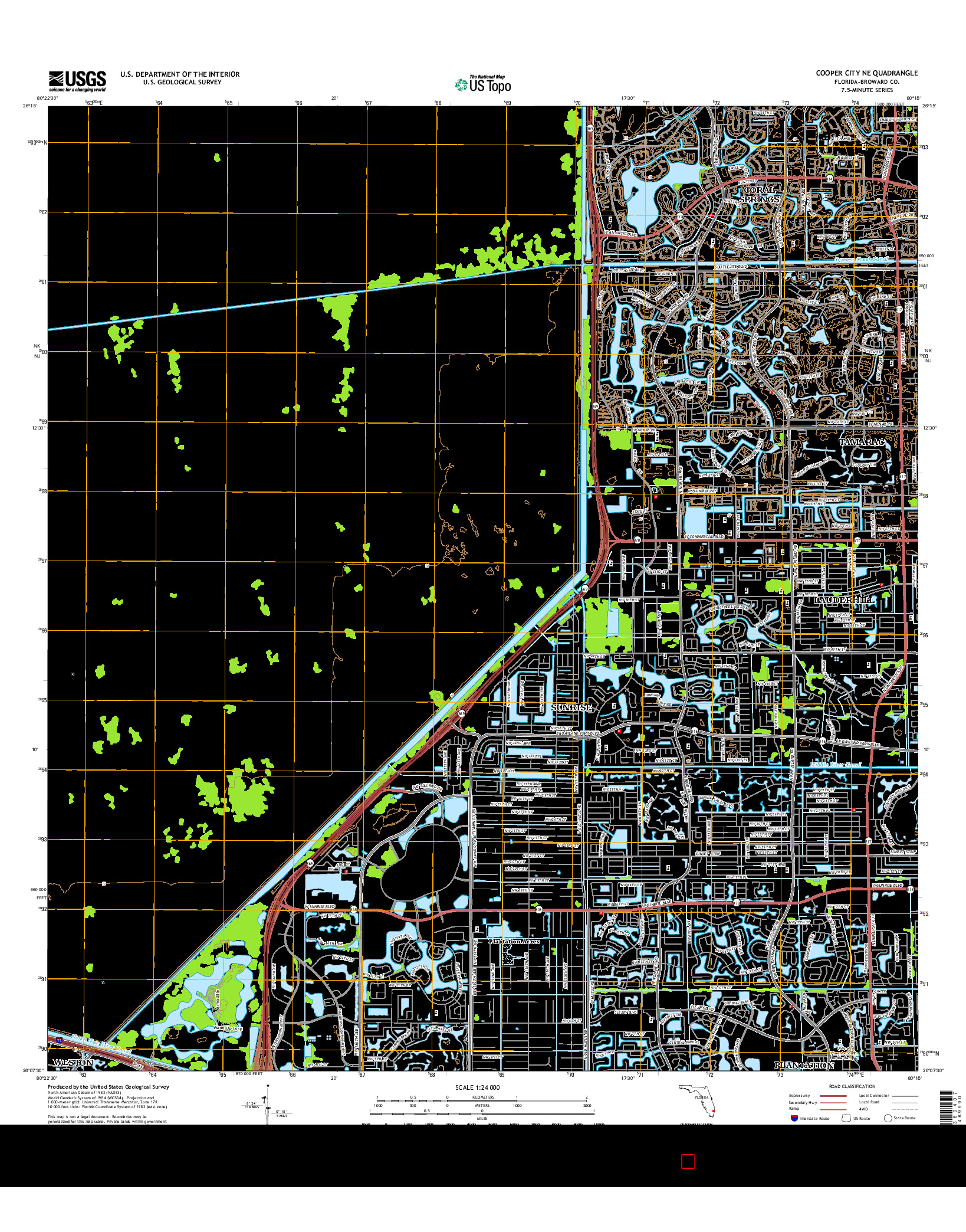 USGS US TOPO 7.5-MINUTE MAP FOR COOPER CITY NE, FL 2015