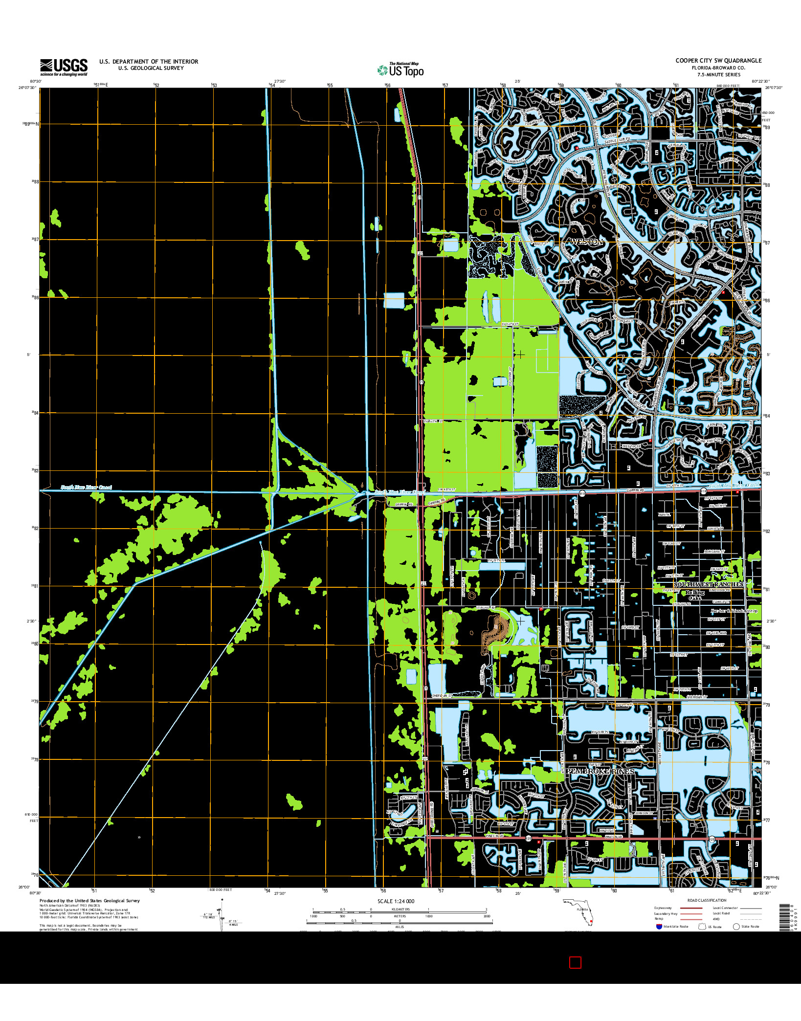 USGS US TOPO 7.5-MINUTE MAP FOR COOPER CITY SW, FL 2015