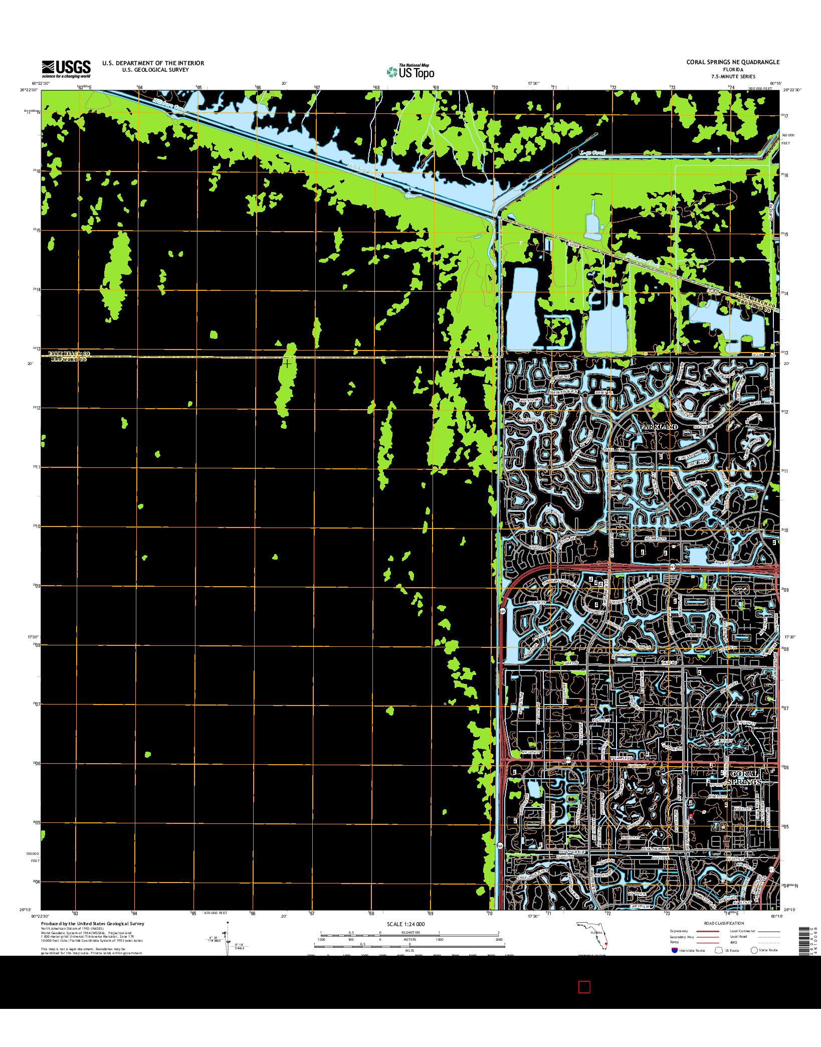 USGS US TOPO 7.5-MINUTE MAP FOR CORAL SPRINGS NE, FL 2015