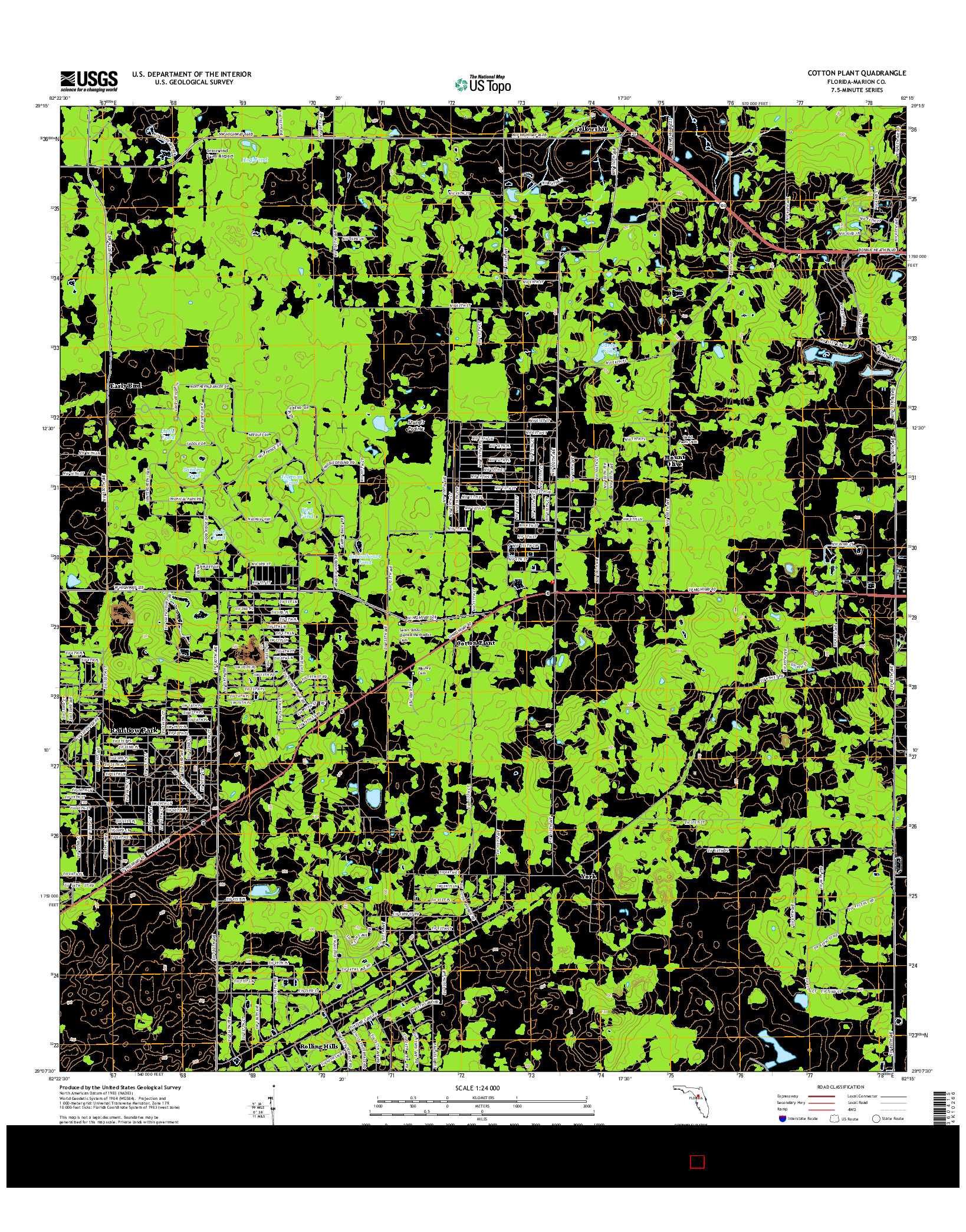 USGS US TOPO 7.5-MINUTE MAP FOR COTTON PLANT, FL 2015