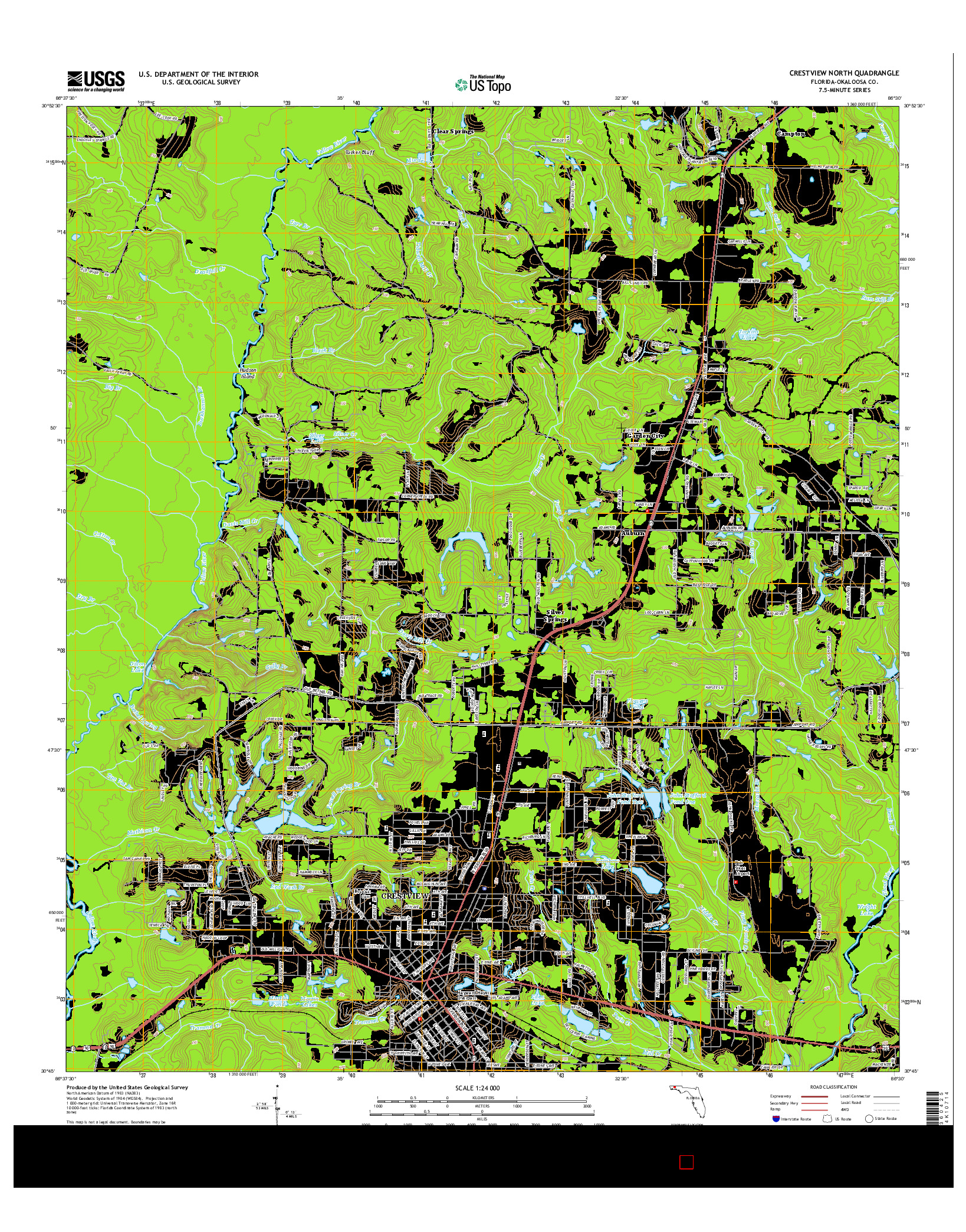 USGS US TOPO 7.5-MINUTE MAP FOR CRESTVIEW NORTH, FL 2015