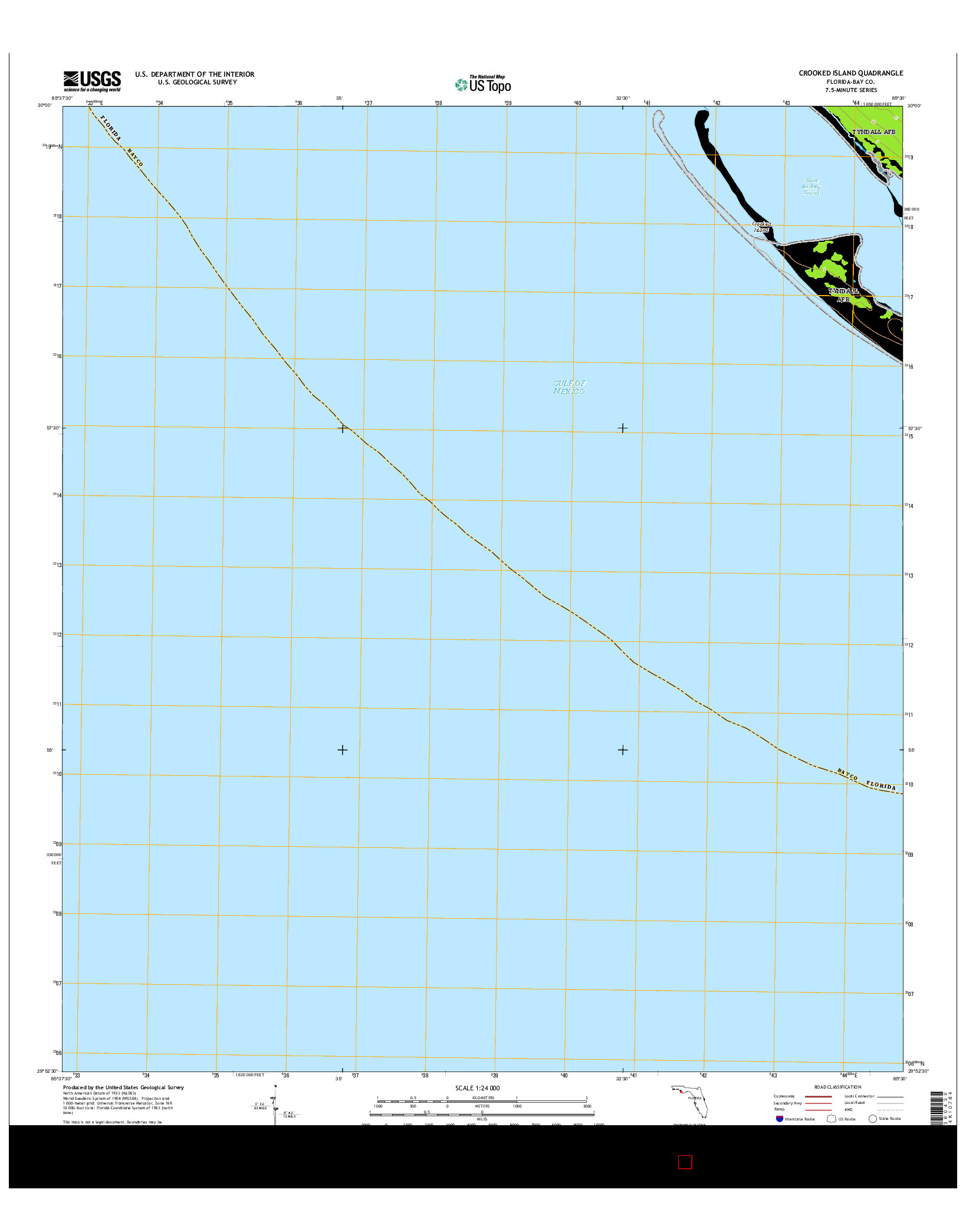 USGS US TOPO 7.5-MINUTE MAP FOR CROOKED ISLAND, FL 2015