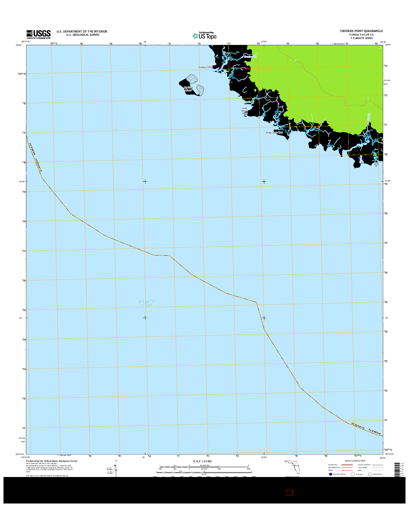 USGS US TOPO 7.5-MINUTE MAP FOR CROOKED POINT, FL 2015