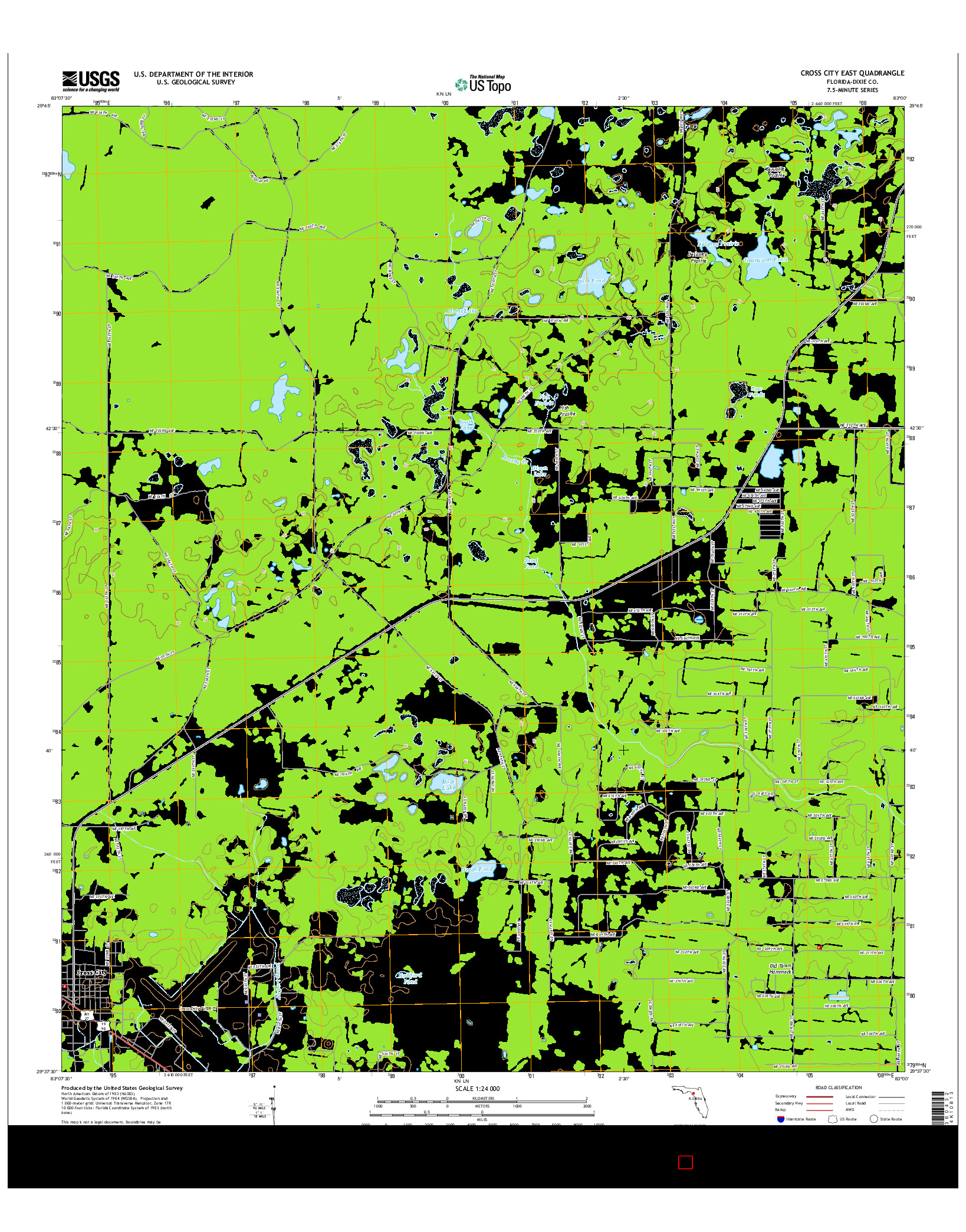 USGS US TOPO 7.5-MINUTE MAP FOR CROSS CITY EAST, FL 2015