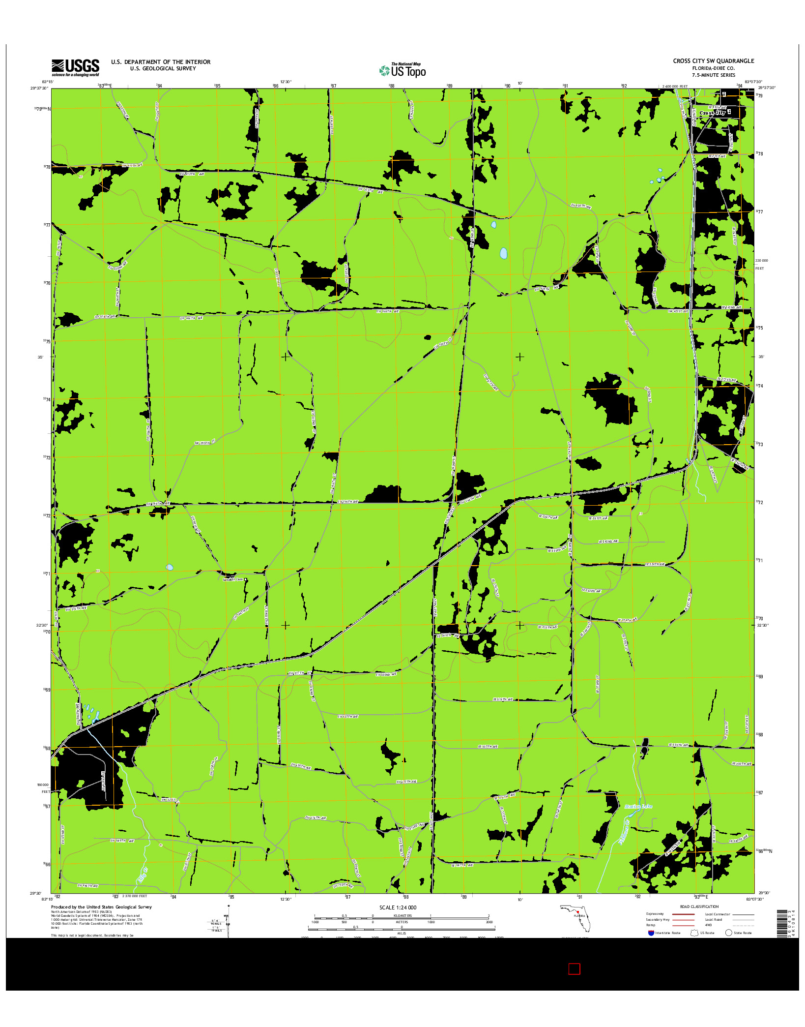 USGS US TOPO 7.5-MINUTE MAP FOR CROSS CITY SW, FL 2015