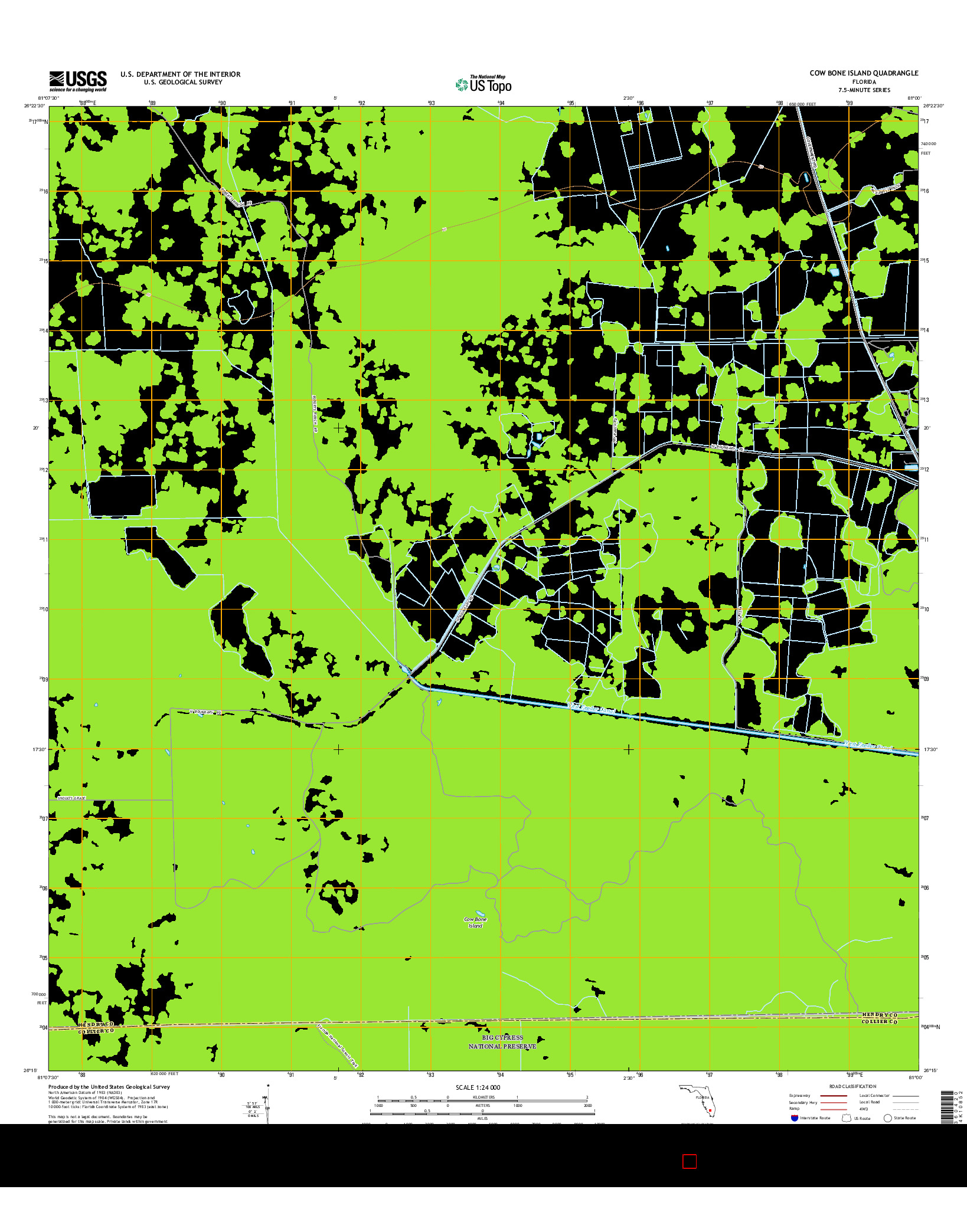 USGS US TOPO 7.5-MINUTE MAP FOR COW BONE ISLAND, FL 2015