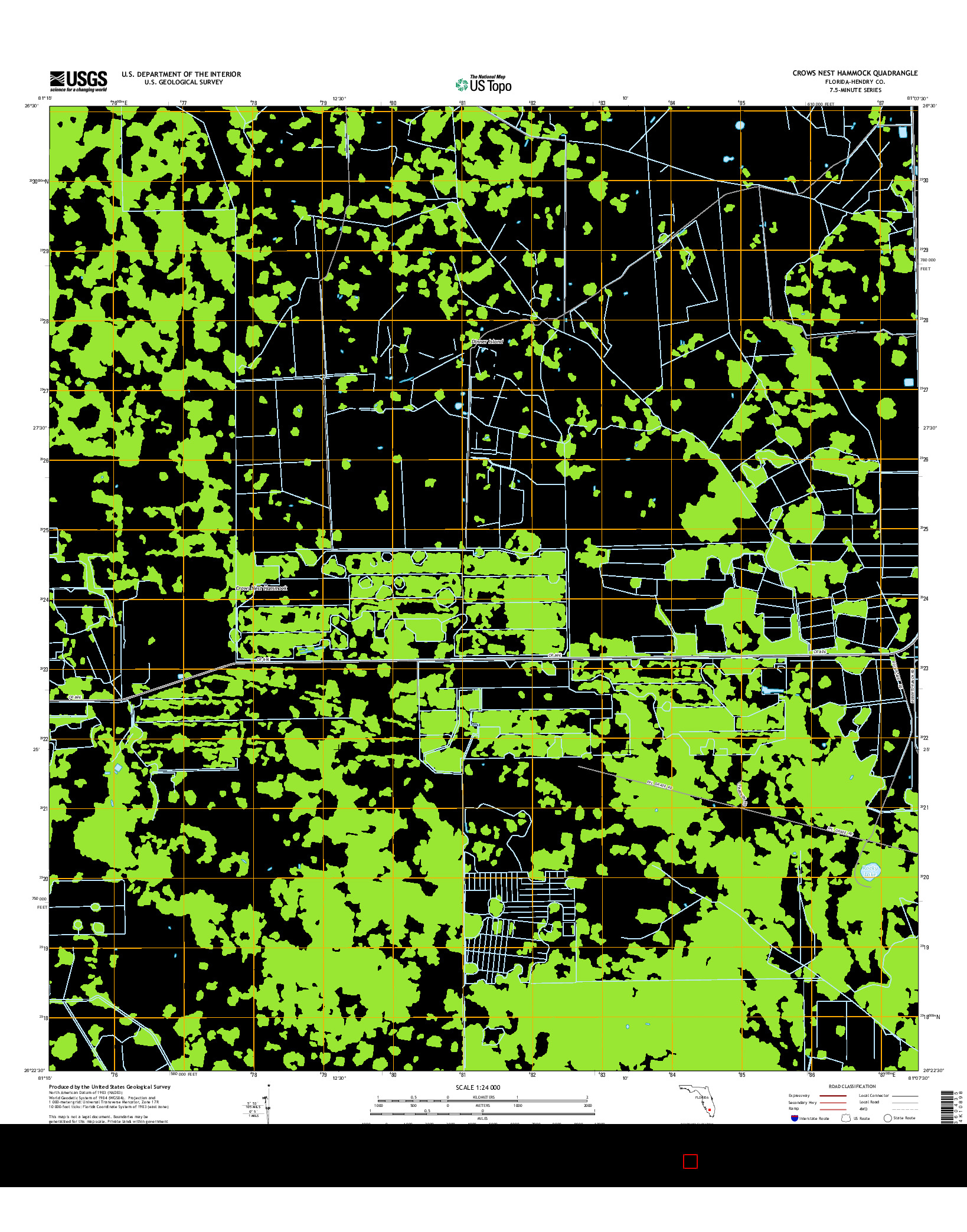 USGS US TOPO 7.5-MINUTE MAP FOR CROWS NEST HAMMOCK, FL 2015