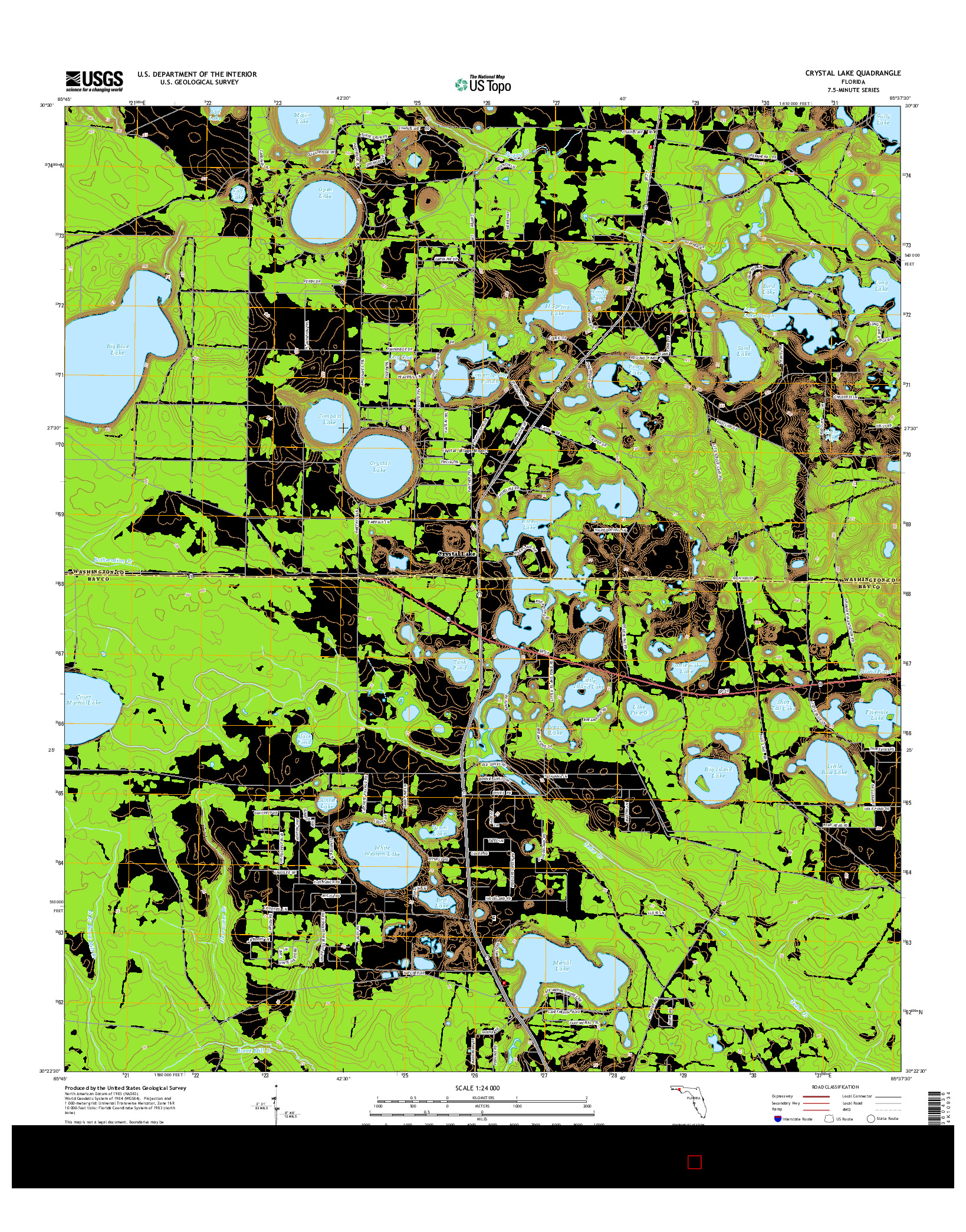 USGS US TOPO 7.5-MINUTE MAP FOR CRYSTAL LAKE, FL 2015