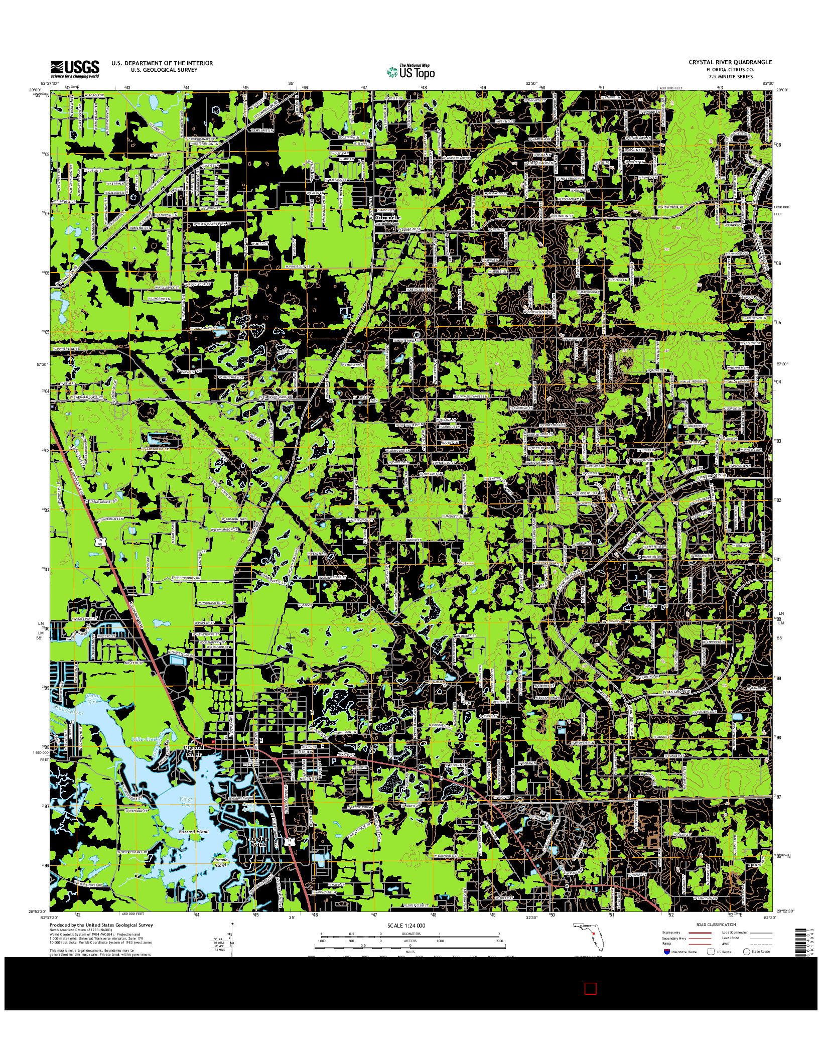 USGS US TOPO 7.5-MINUTE MAP FOR CRYSTAL RIVER, FL 2015