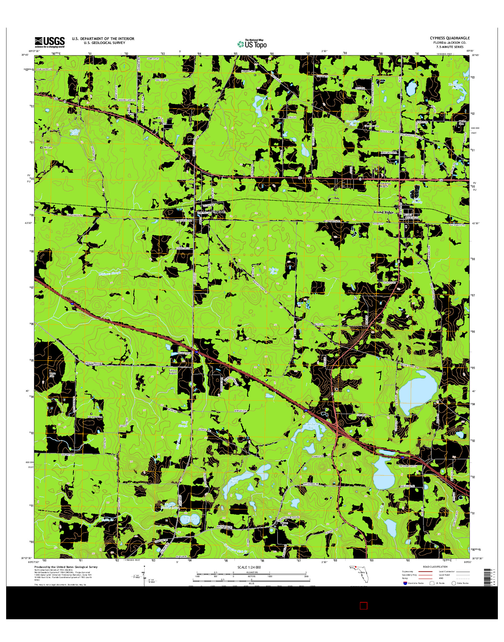 USGS US TOPO 7.5-MINUTE MAP FOR CYPRESS, FL 2015