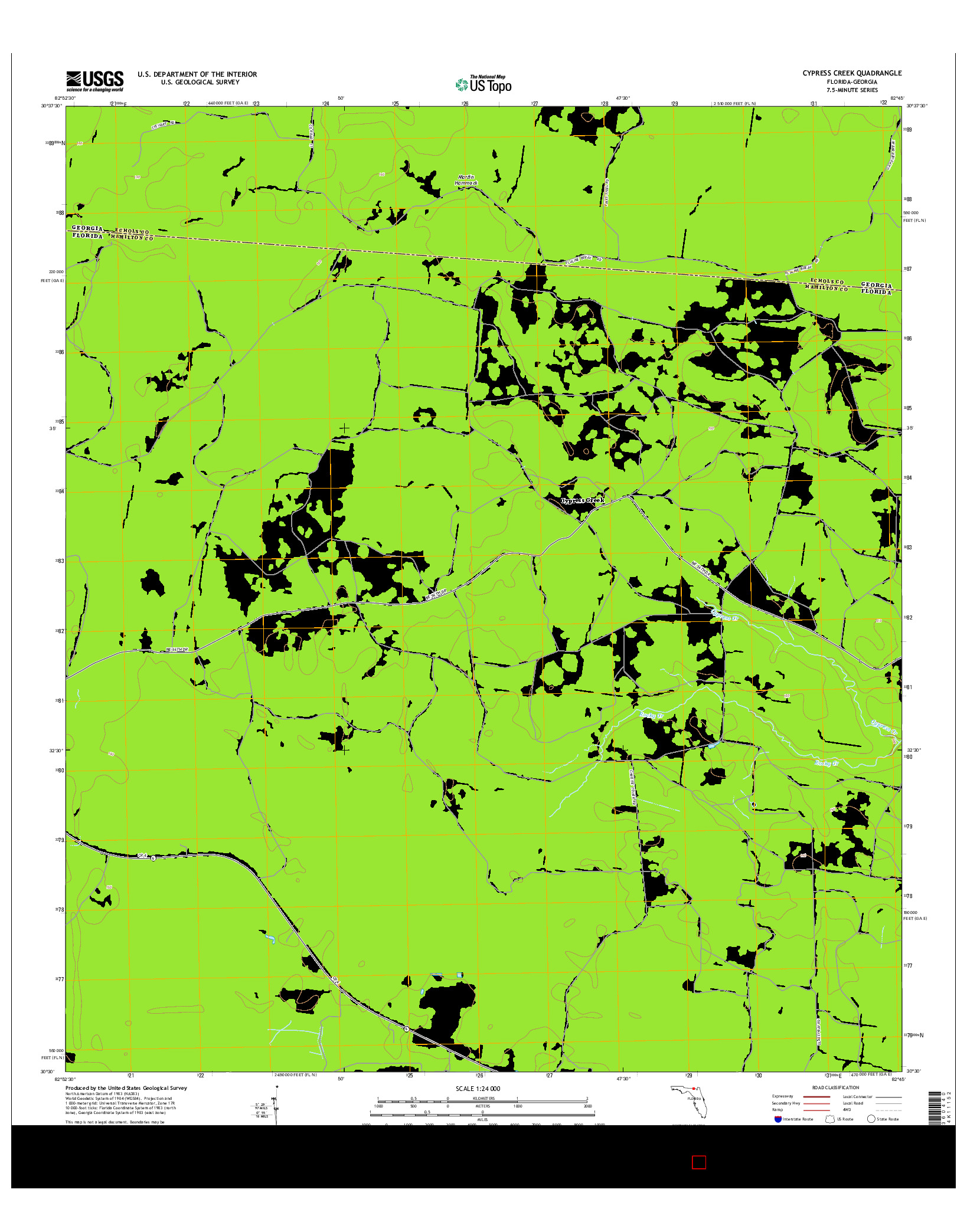 USGS US TOPO 7.5-MINUTE MAP FOR CYPRESS CREEK, FL-GA 2015
