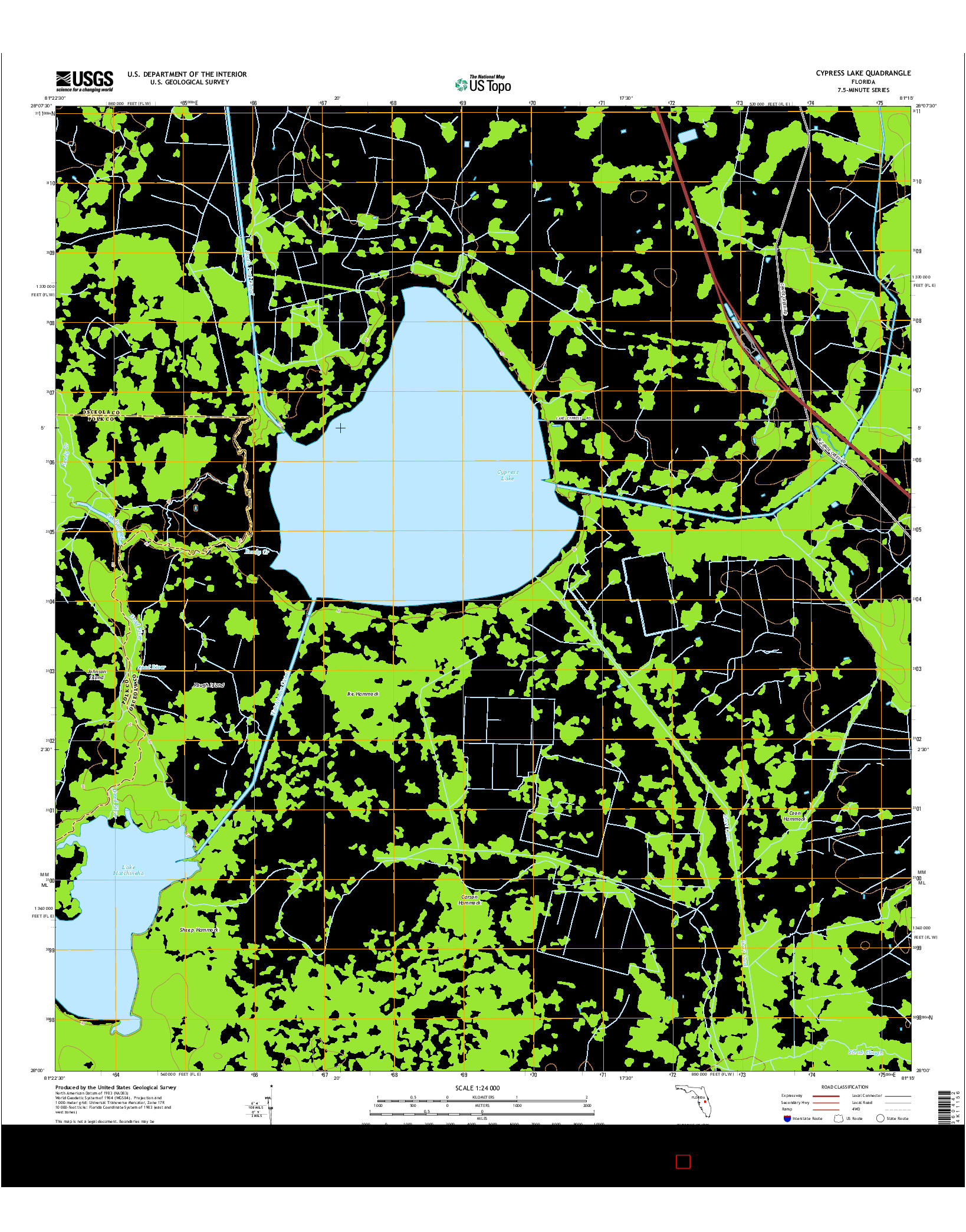 USGS US TOPO 7.5-MINUTE MAP FOR CYPRESS LAKE, FL 2015