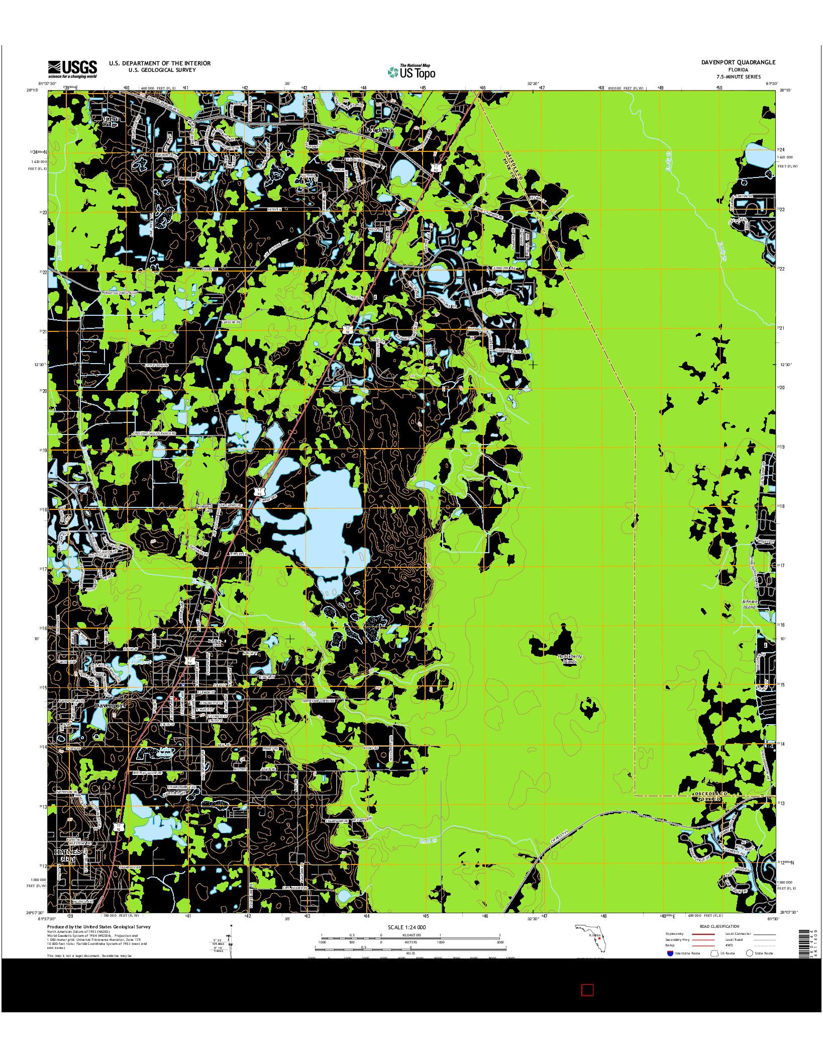 USGS US TOPO 7.5-MINUTE MAP FOR DAVENPORT, FL 2015