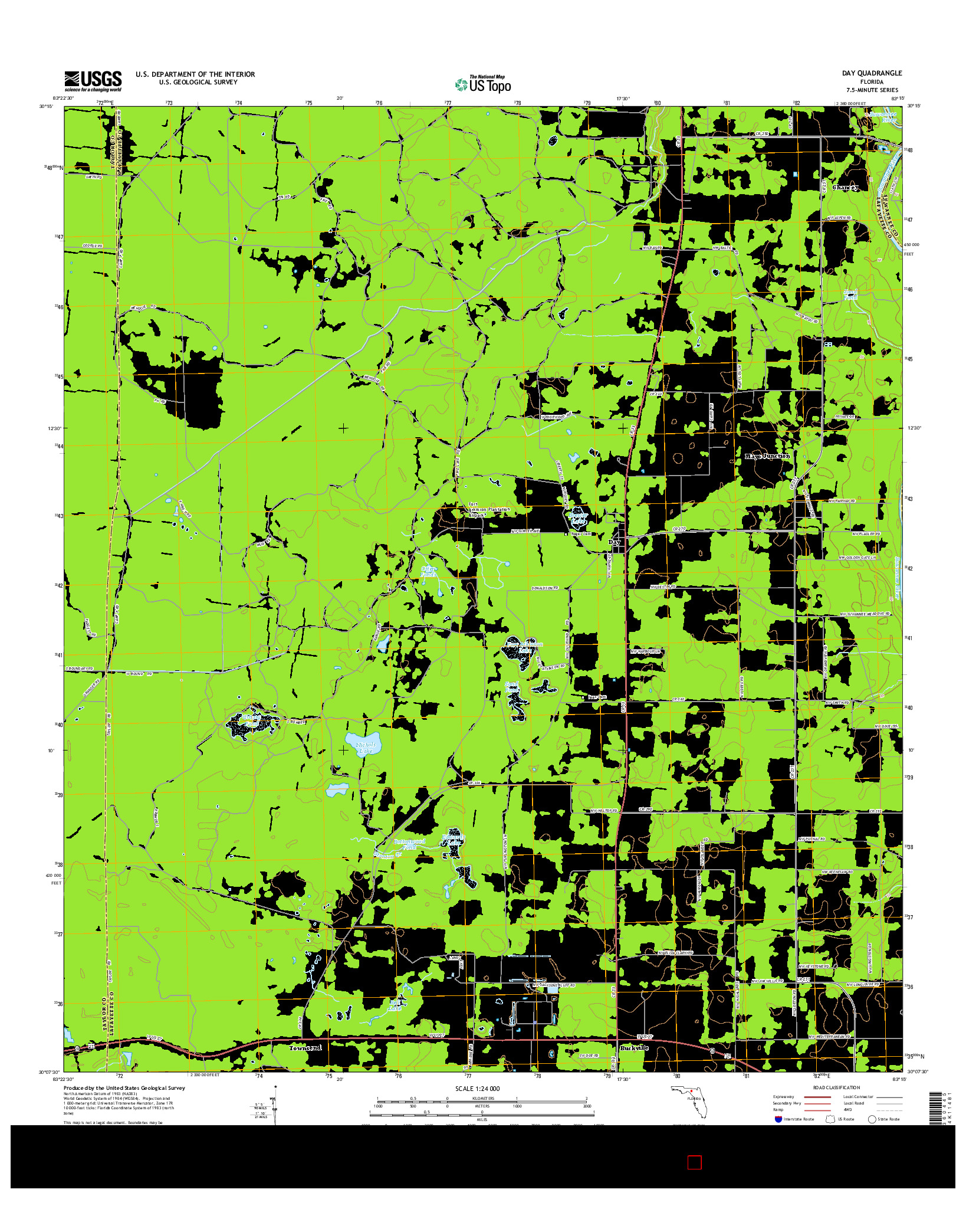 USGS US TOPO 7.5-MINUTE MAP FOR DAY, FL 2015