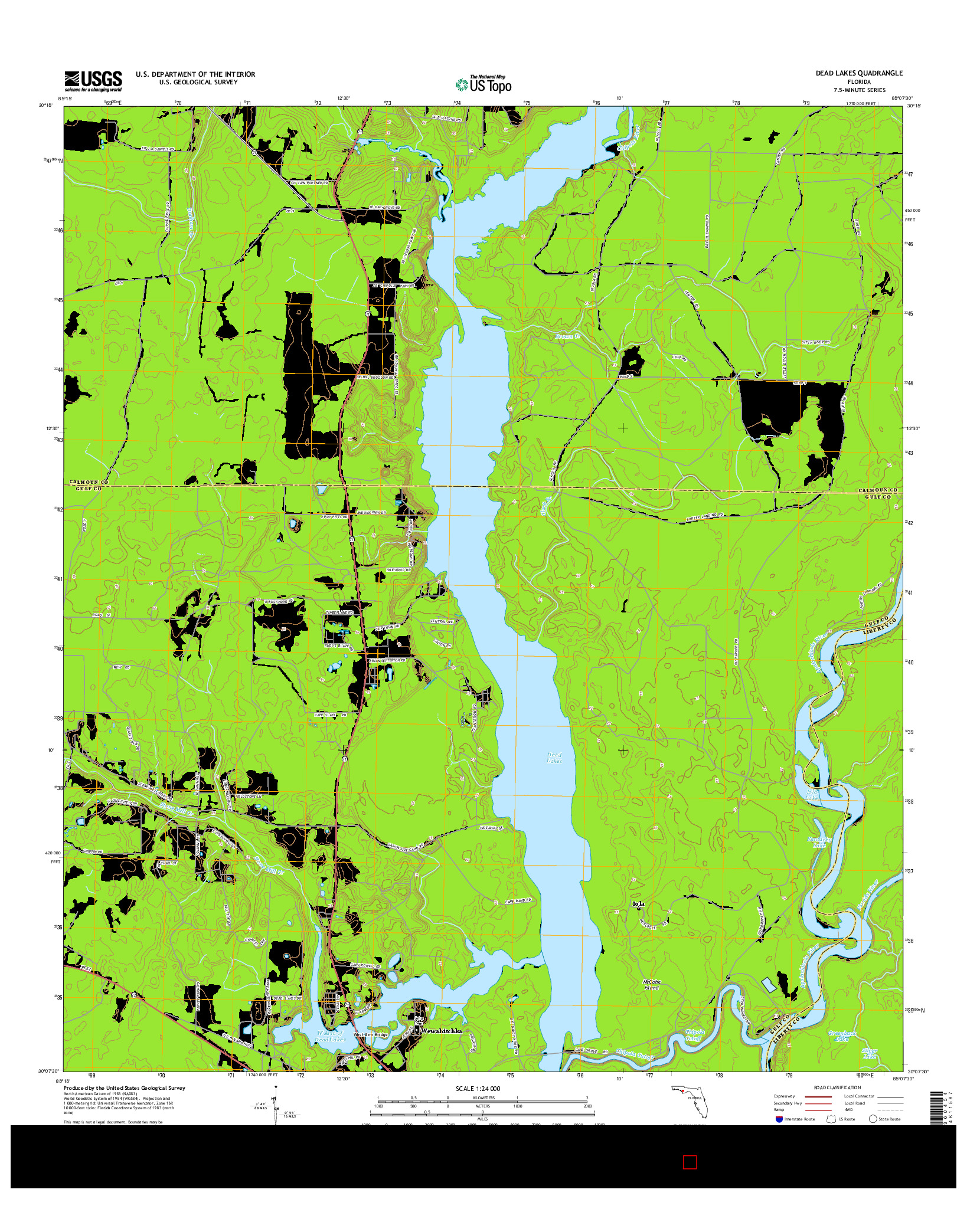 USGS US TOPO 7.5-MINUTE MAP FOR DEAD LAKES, FL 2015