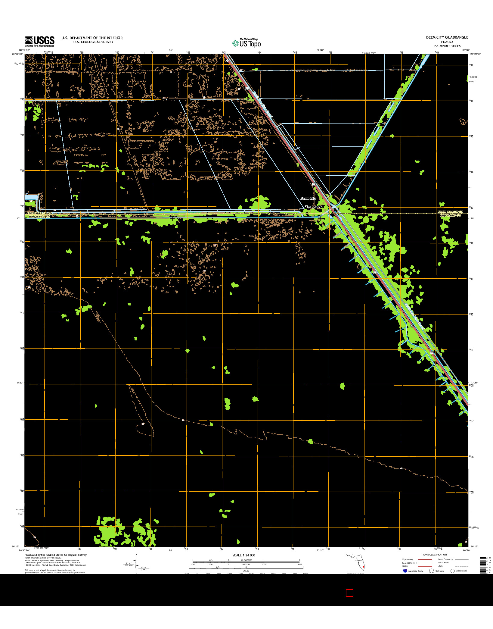 USGS US TOPO 7.5-MINUTE MAP FOR DEEM CITY, FL 2015