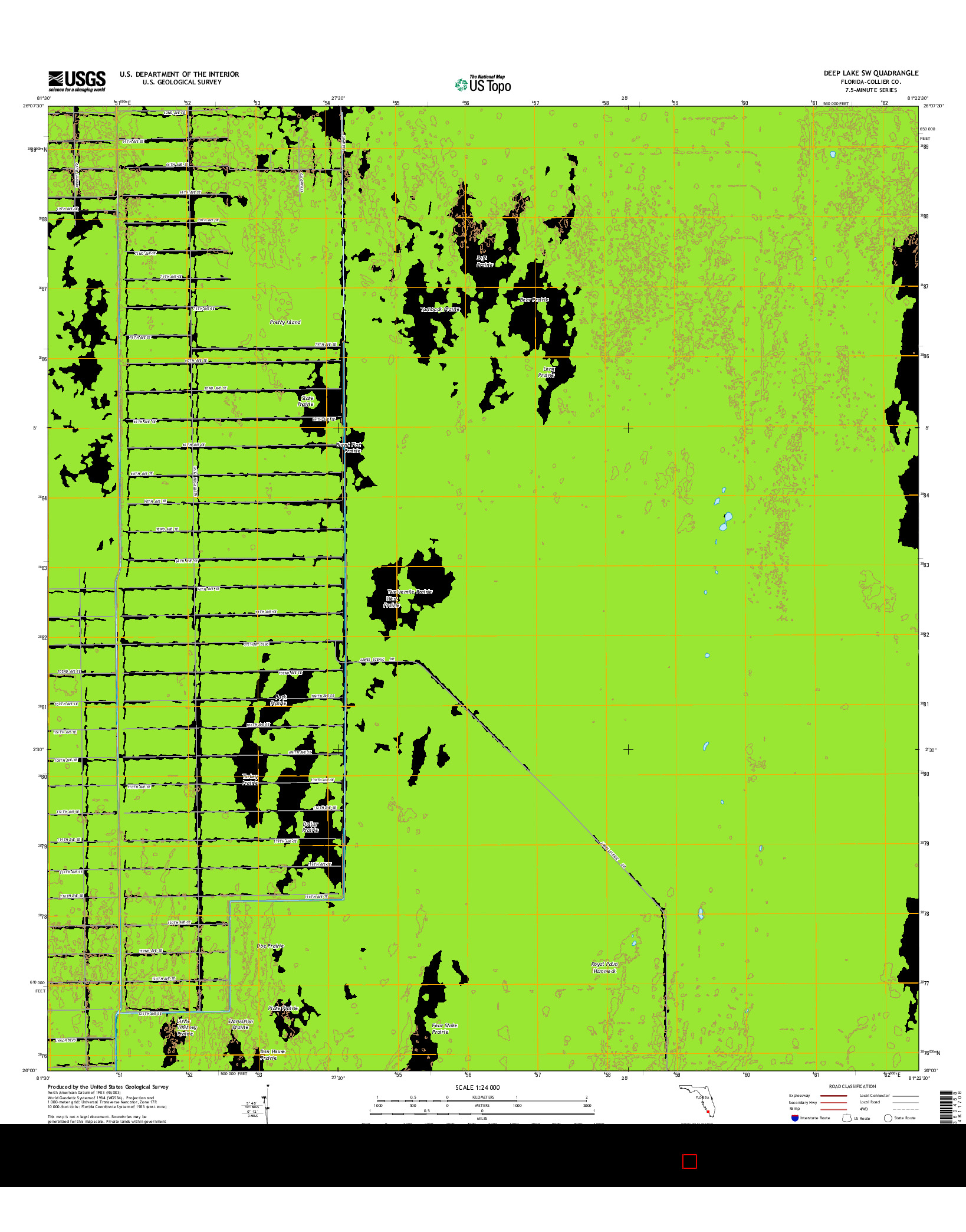 USGS US TOPO 7.5-MINUTE MAP FOR DEEP LAKE SW, FL 2015