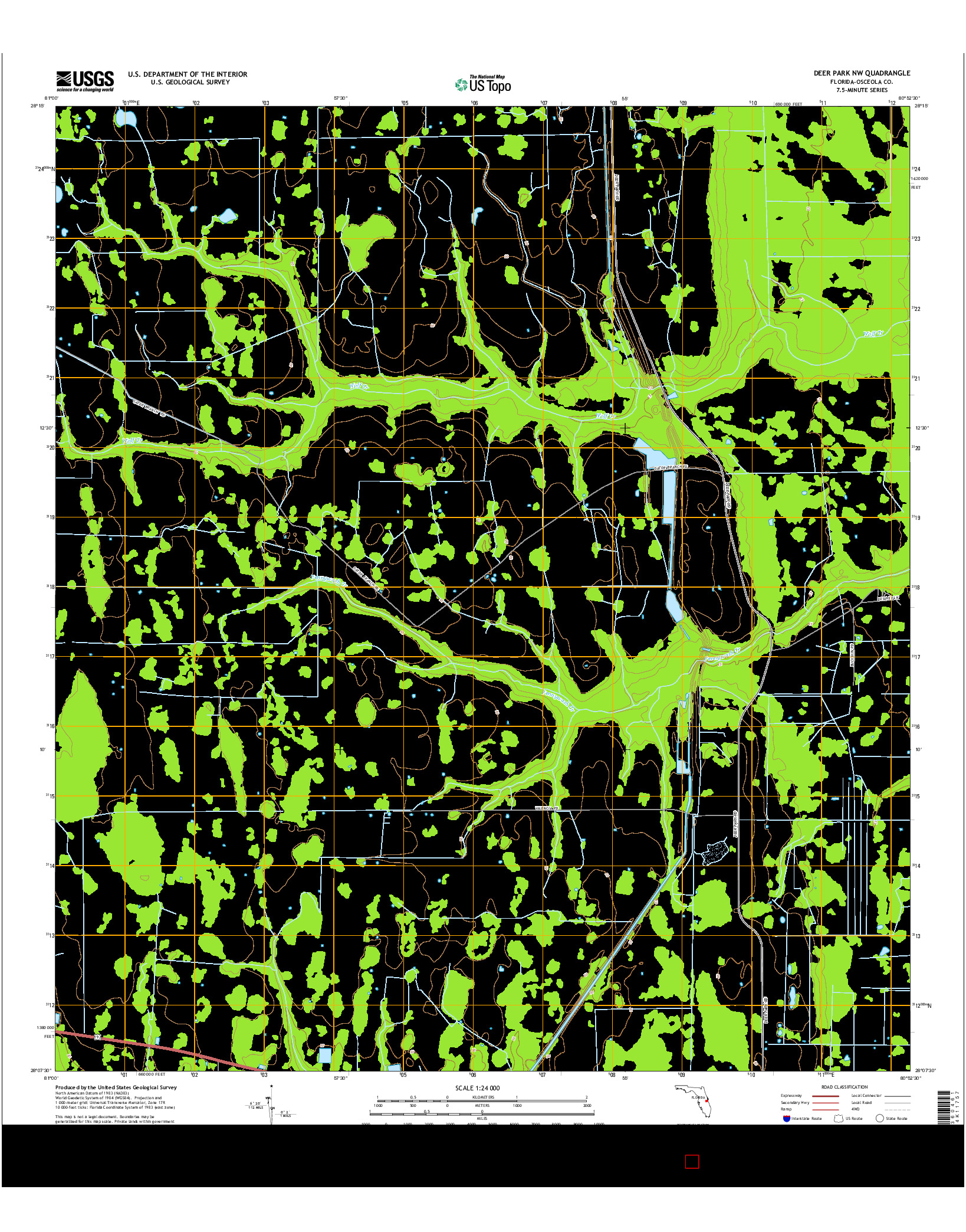 USGS US TOPO 7.5-MINUTE MAP FOR DEER PARK NW, FL 2015
