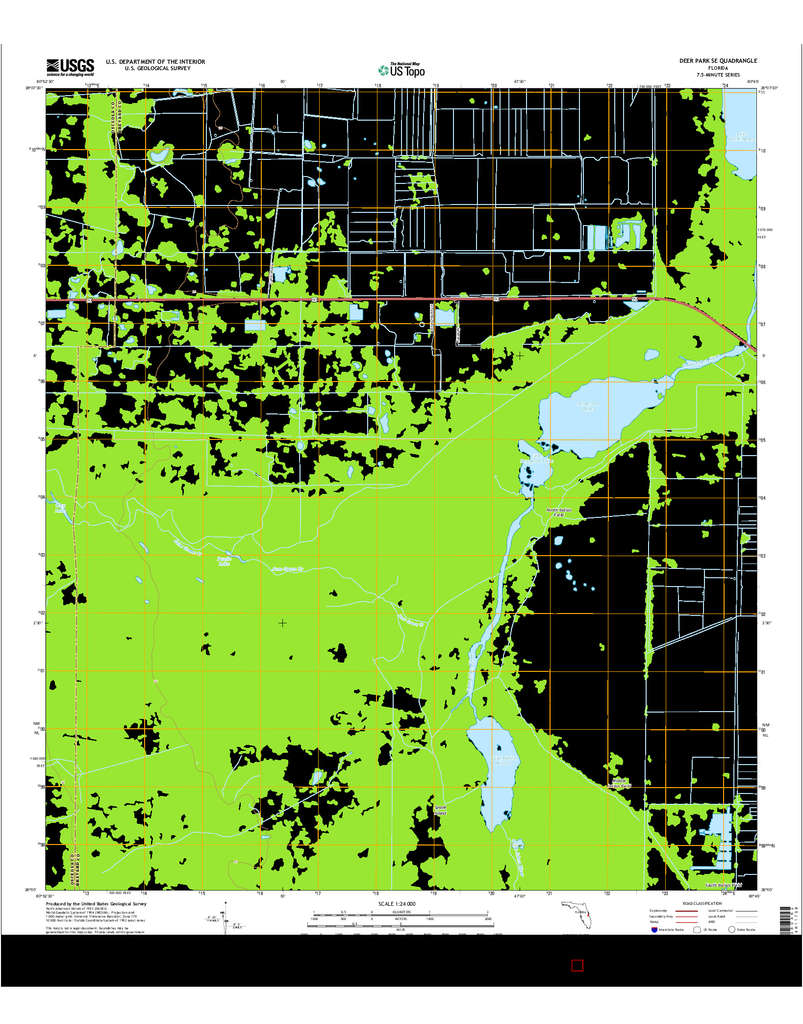 USGS US TOPO 7.5-MINUTE MAP FOR DEER PARK SE, FL 2015