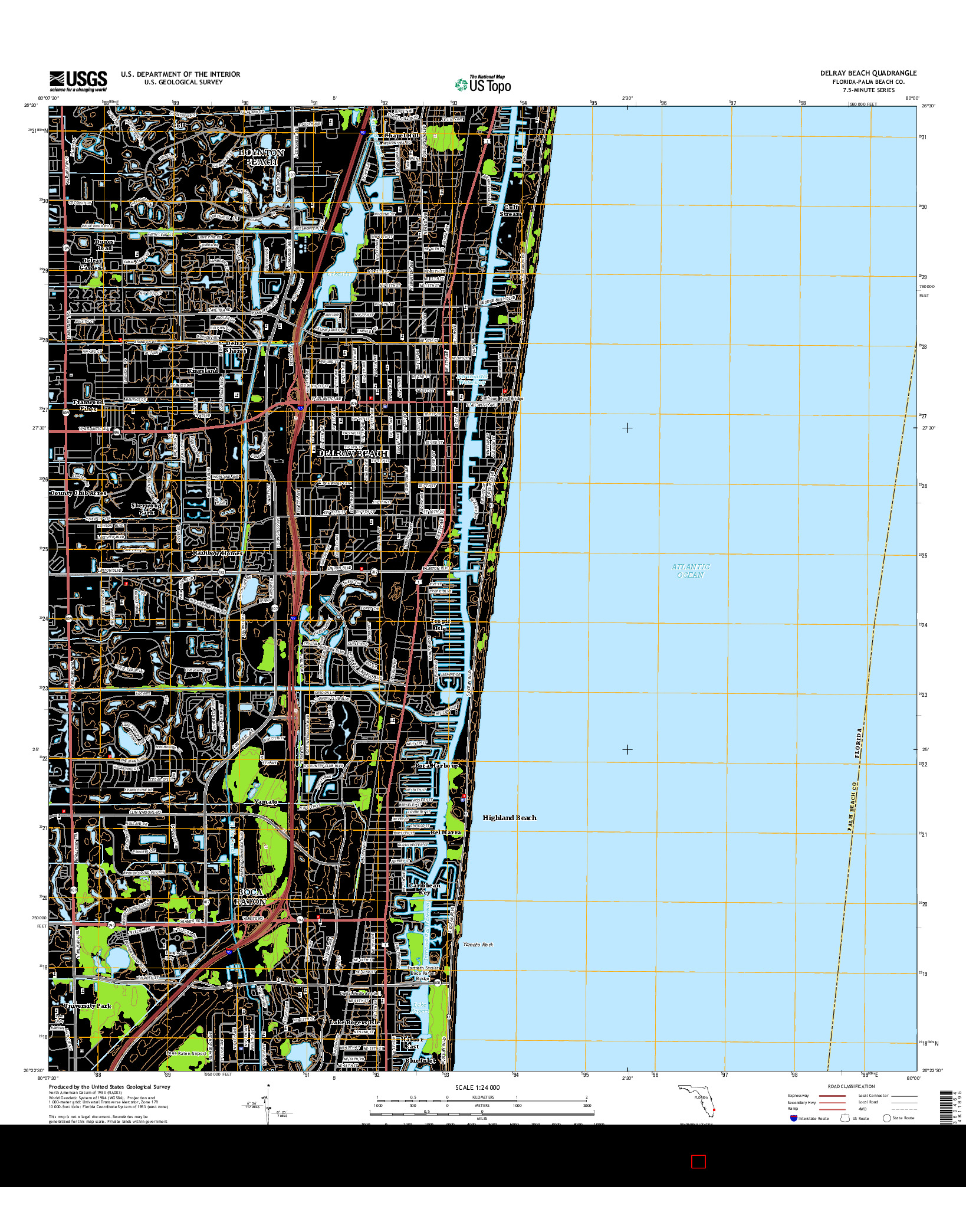 USGS US TOPO 7.5-MINUTE MAP FOR DELRAY BEACH, FL 2015