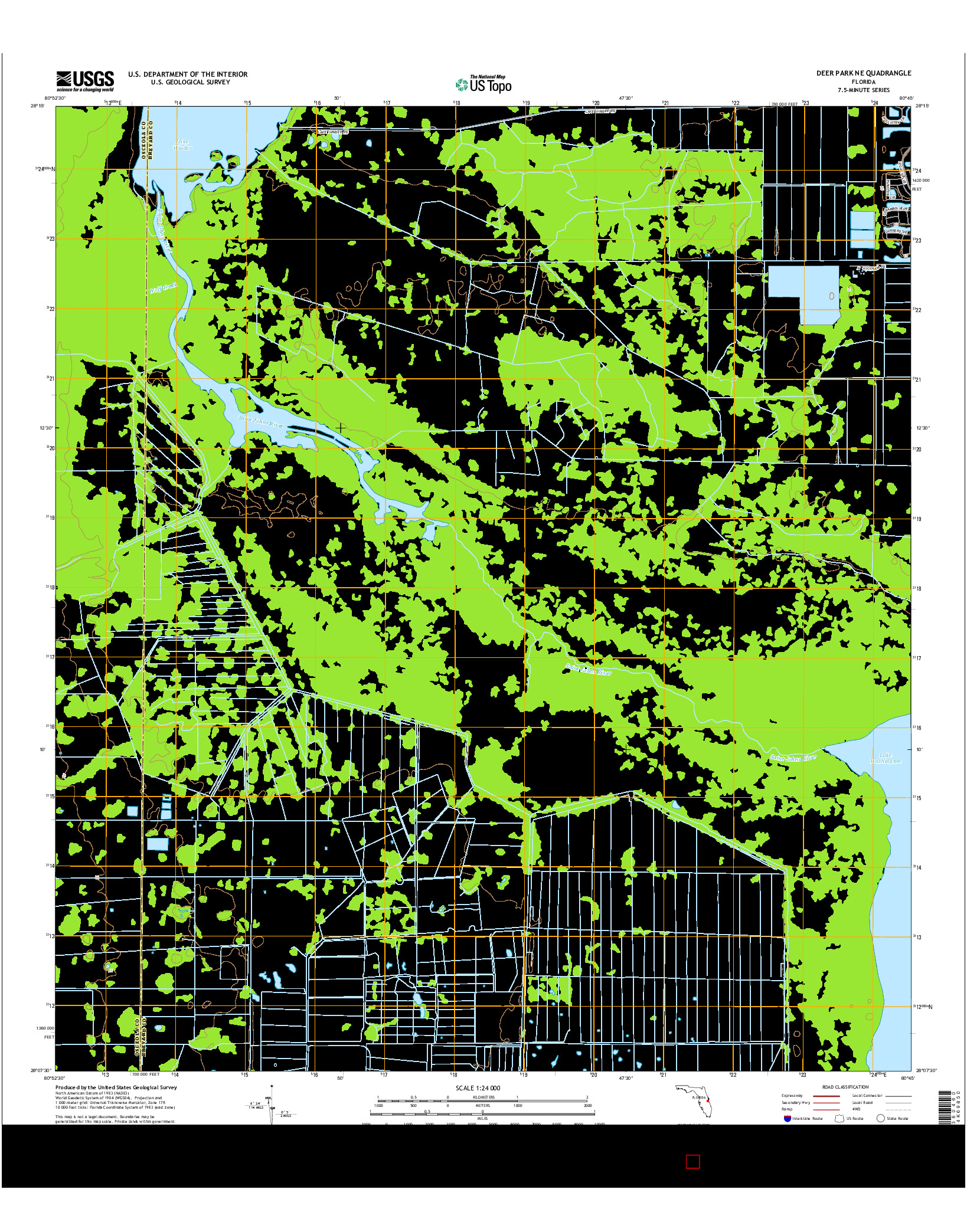 USGS US TOPO 7.5-MINUTE MAP FOR DEER PARK NE, FL 2015