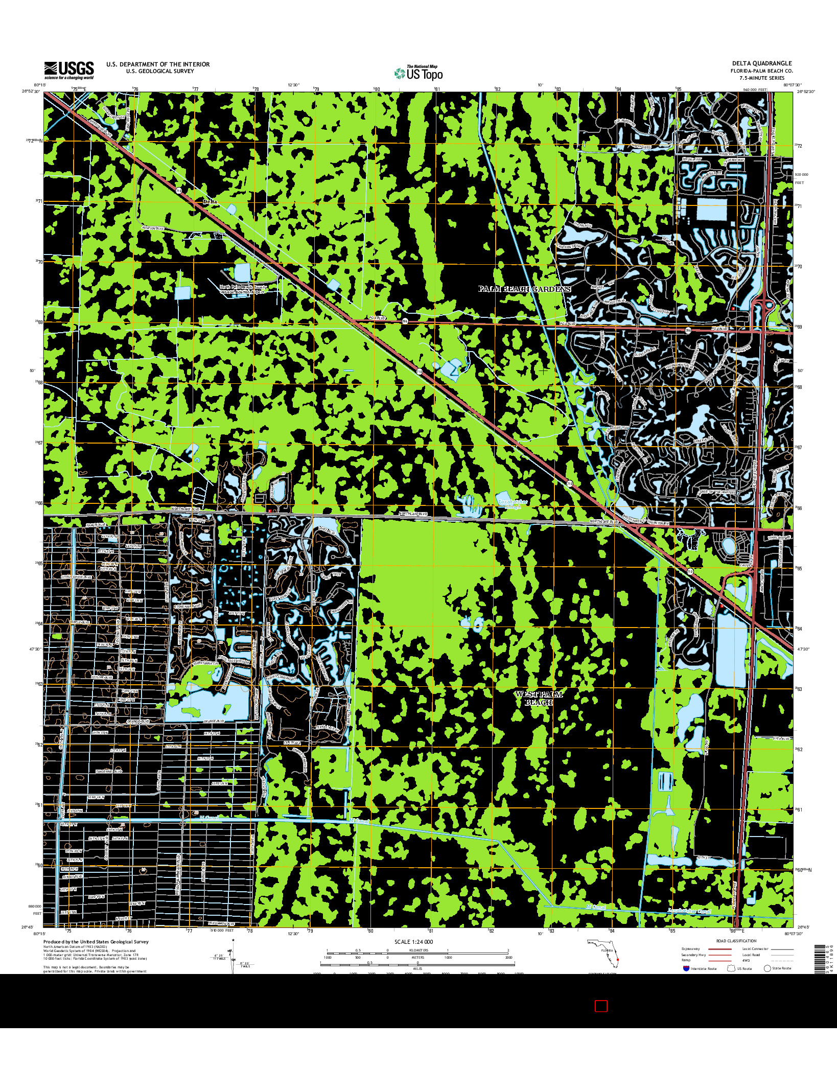 USGS US TOPO 7.5-MINUTE MAP FOR DELTA, FL 2015