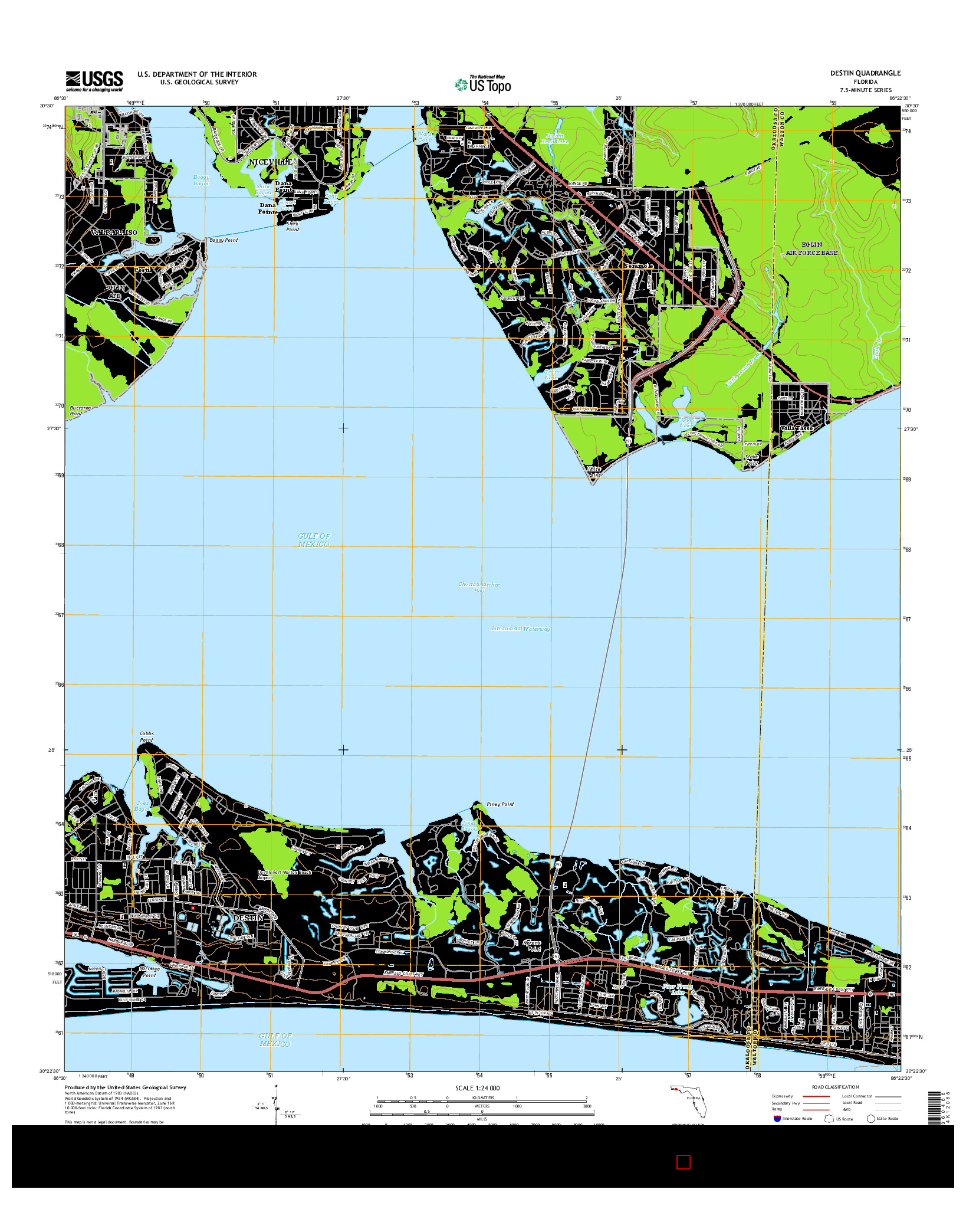 USGS US TOPO 7.5-MINUTE MAP FOR DESTIN, FL 2015