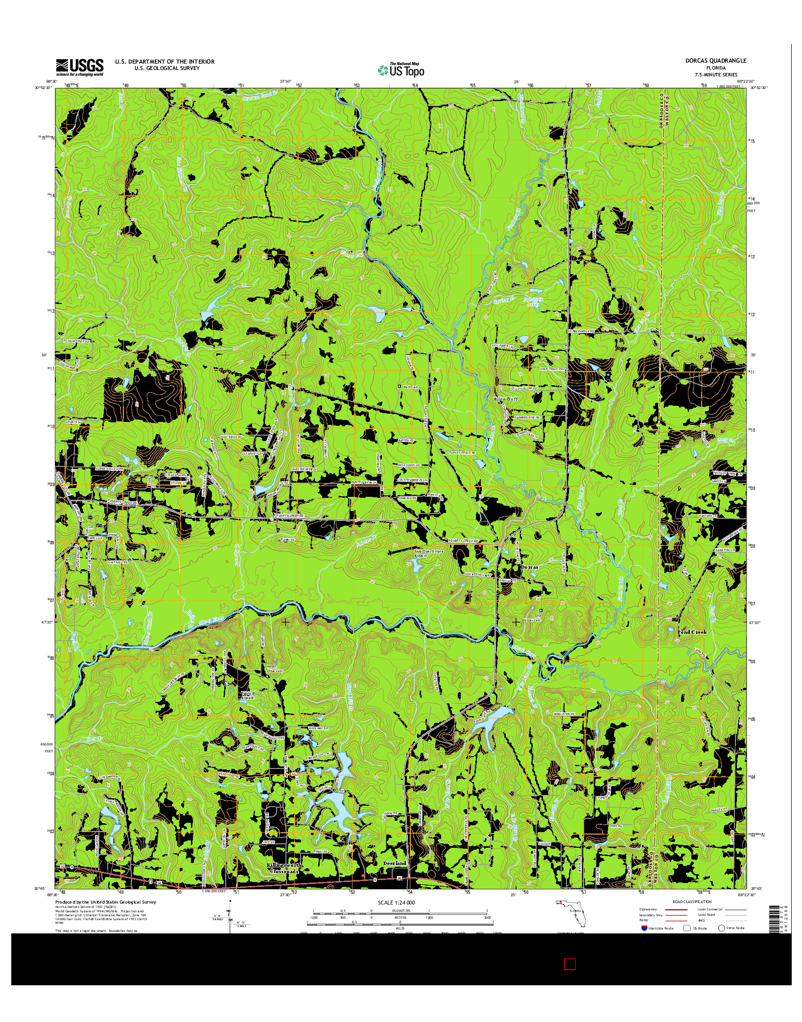 USGS US TOPO 7.5-MINUTE MAP FOR DORCAS, FL 2015