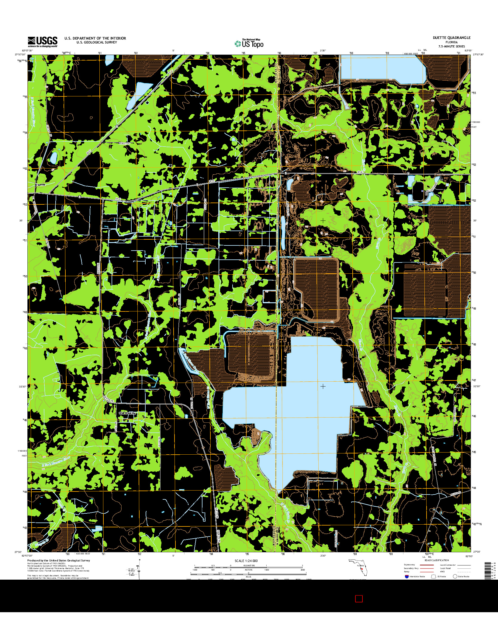 USGS US TOPO 7.5-MINUTE MAP FOR DUETTE, FL 2015