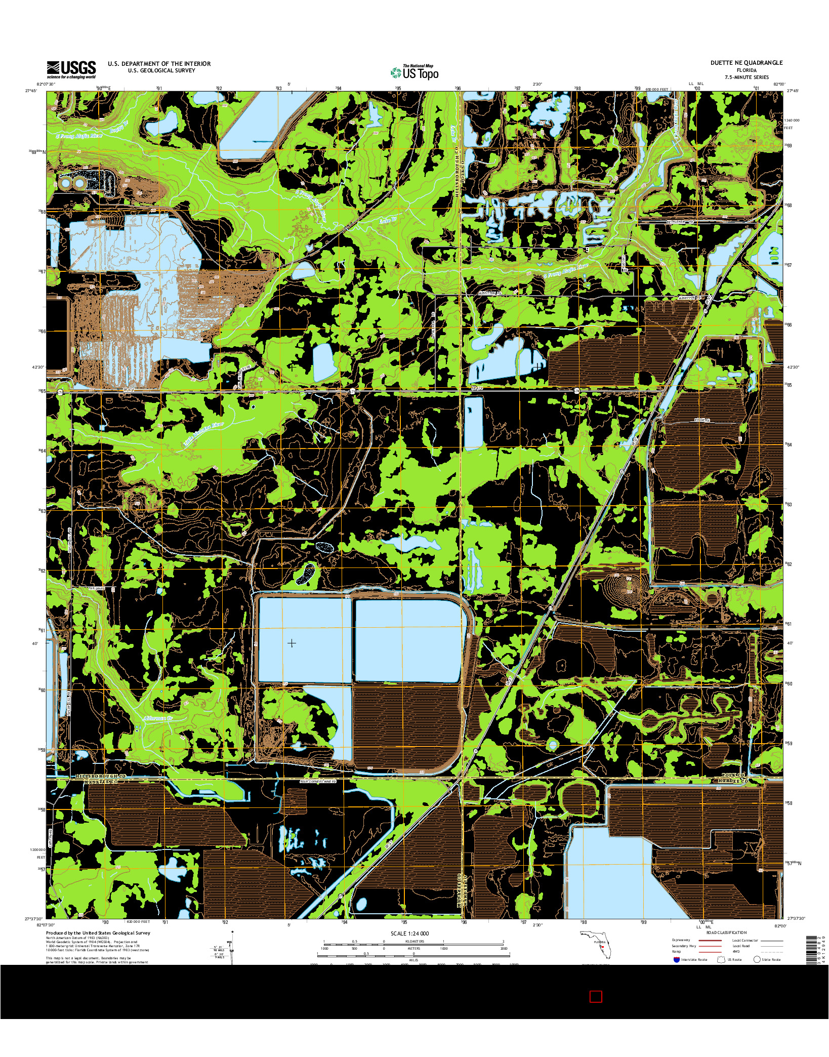 USGS US TOPO 7.5-MINUTE MAP FOR DUETTE NE, FL 2015